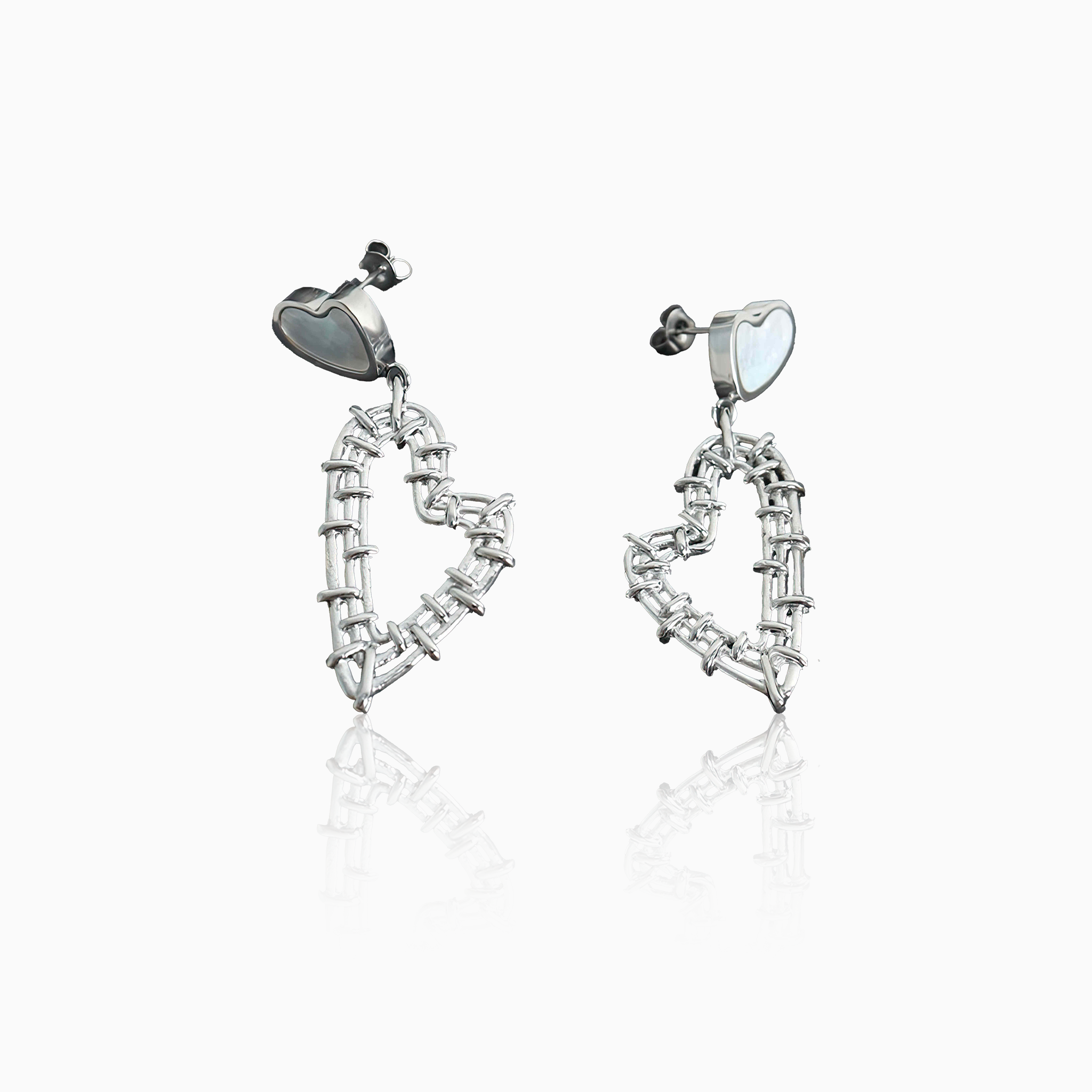Heart Silhouette Gemstone Earrings