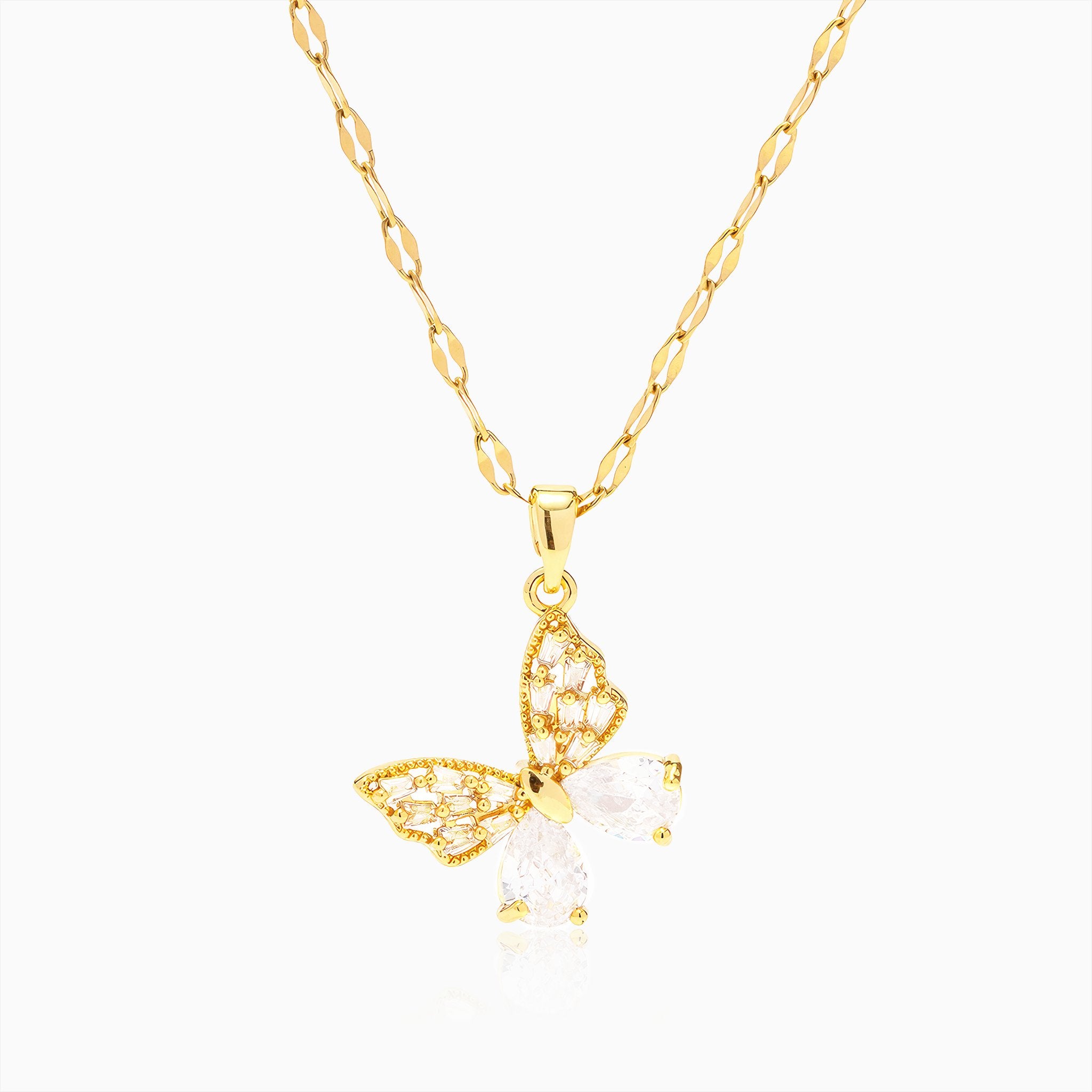 Butterfly Design Pendant Necklace - Nobbier - Necklace - 18K Gold And Titanium PVD Coated Jewelry