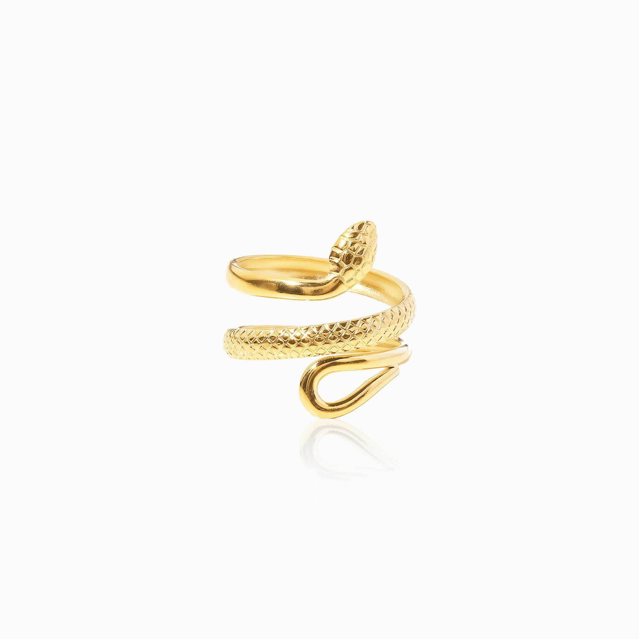 Classic Snake Design Adjustable Ring - Nobbier - Ring - 18K Gold And Titanium PVD Coated Jewelry