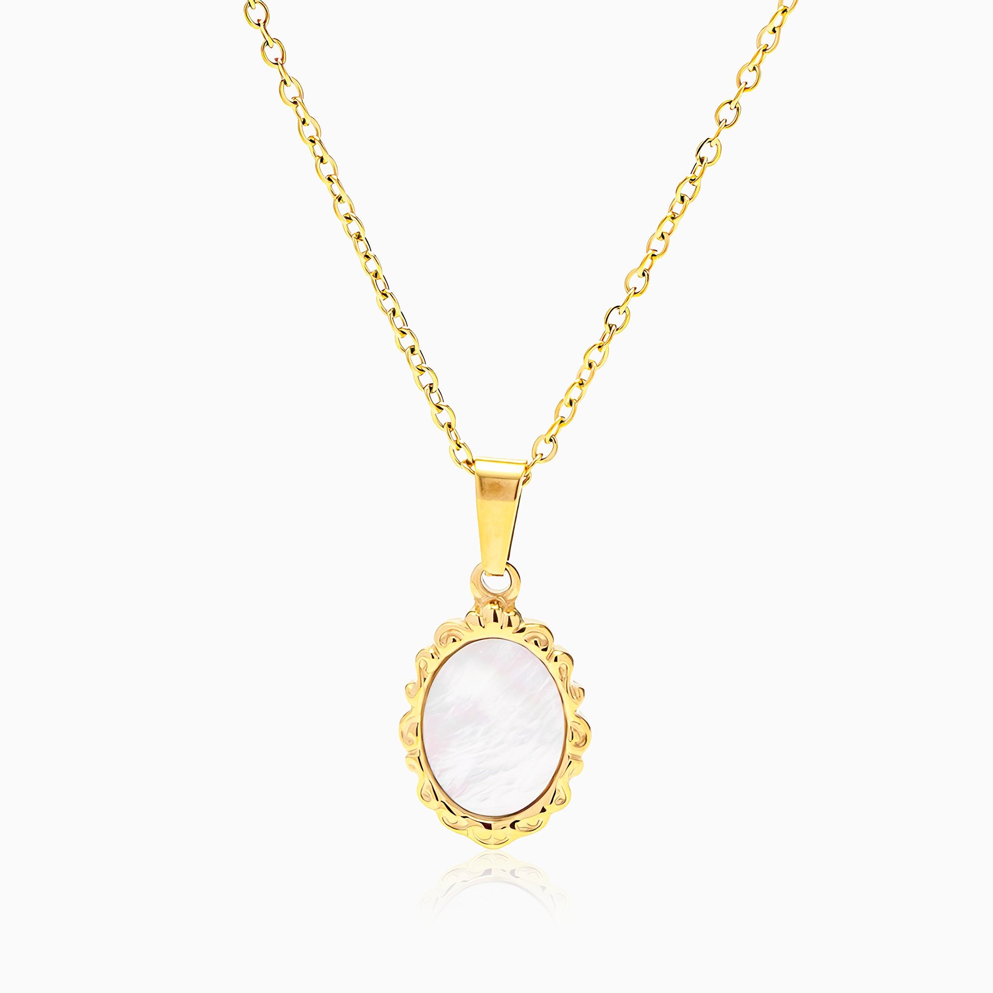 Classic White Gem Pendant Necklace - Nobbier - Necklace - 18K Gold And Titanium PVD Coated Jewelry
