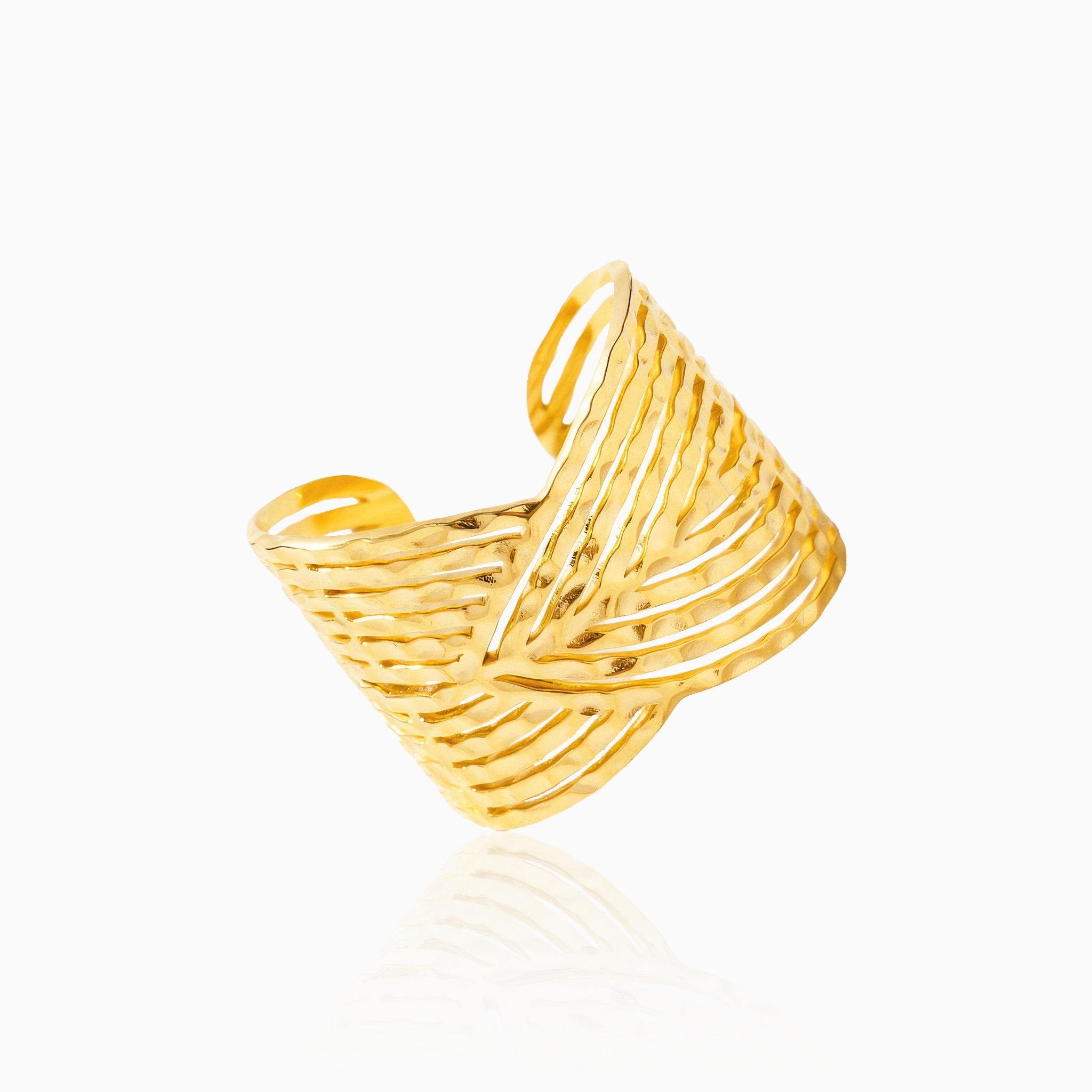 Cross Sense Wide-Opening Design Ring - Nobbier - Ring - 18K Gold And Titanium PVD Coated Jewelry