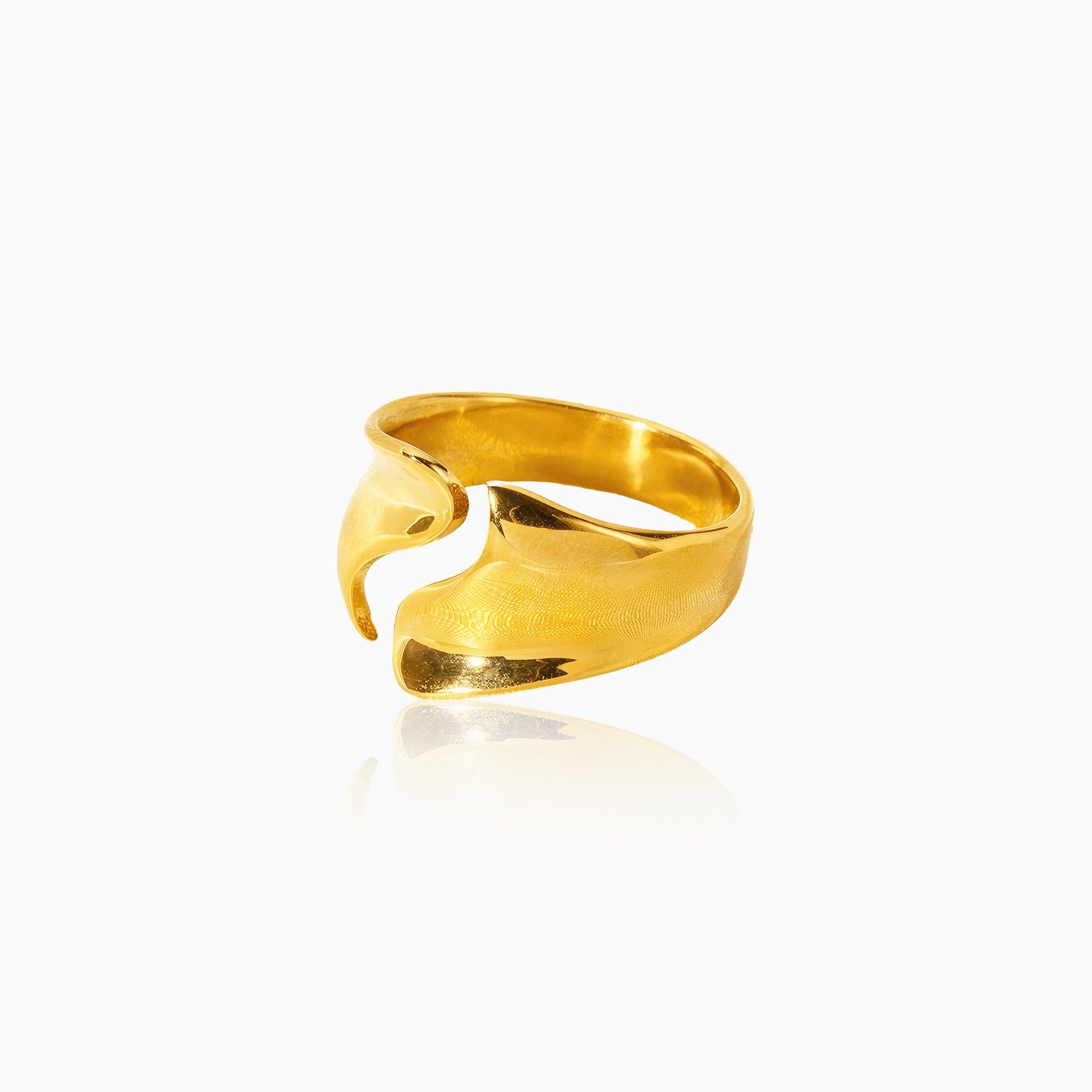 Curved Opening Design Ring - Nobbier - Ring - 18K Gold And Titanium PVD Coated Jewelry