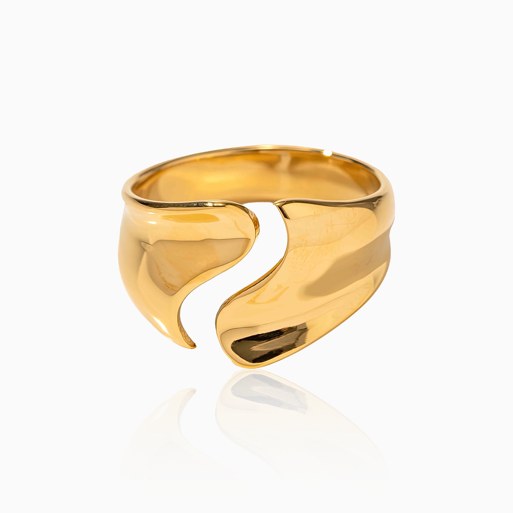 Curved Opening Design Ring - Nobbier - Ring - 18K Gold And Titanium PVD Coated Jewelry