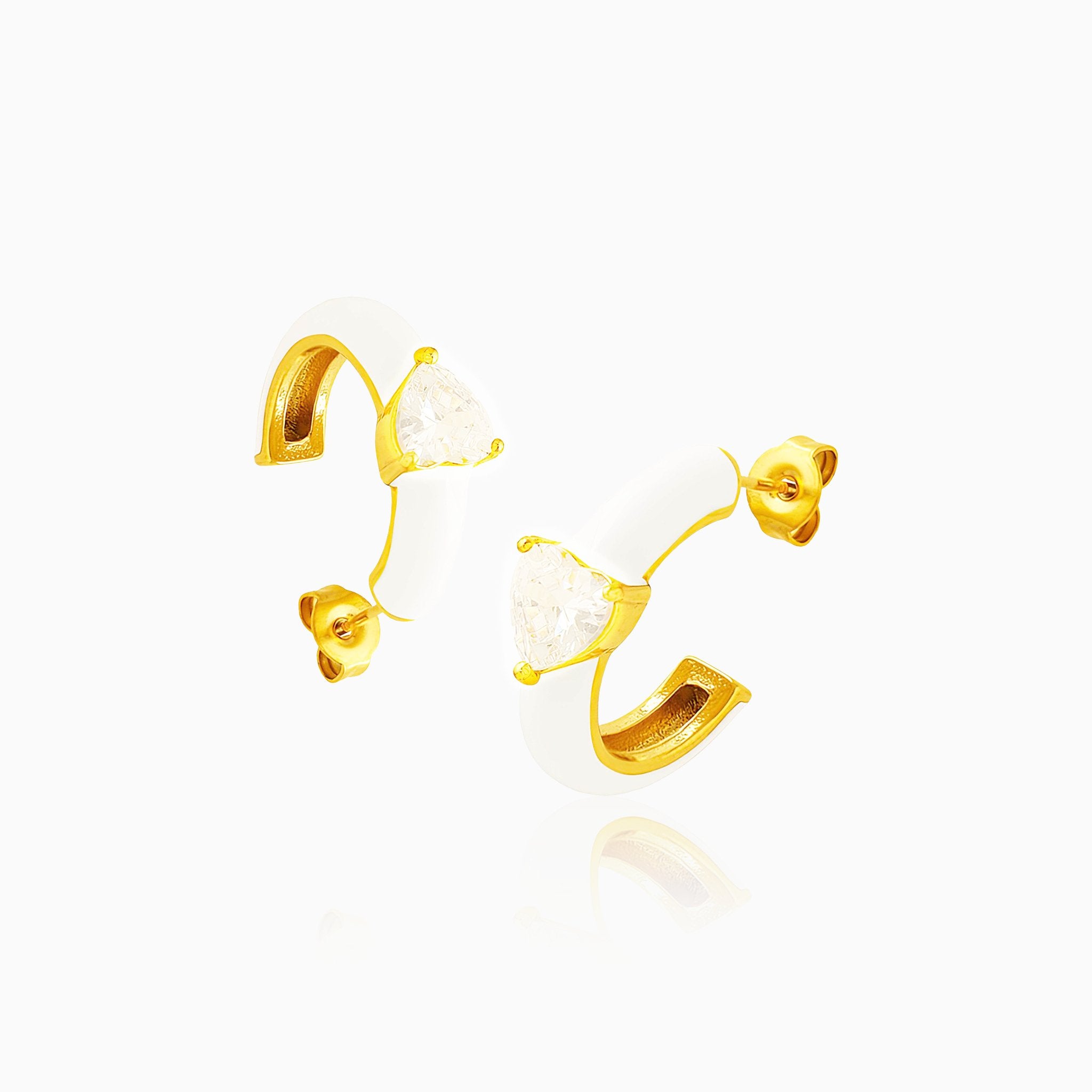 Dazzling C-shaped Earrings - Nobbier - Earring - 18K Gold And Titanium PVD Coated Jewelry