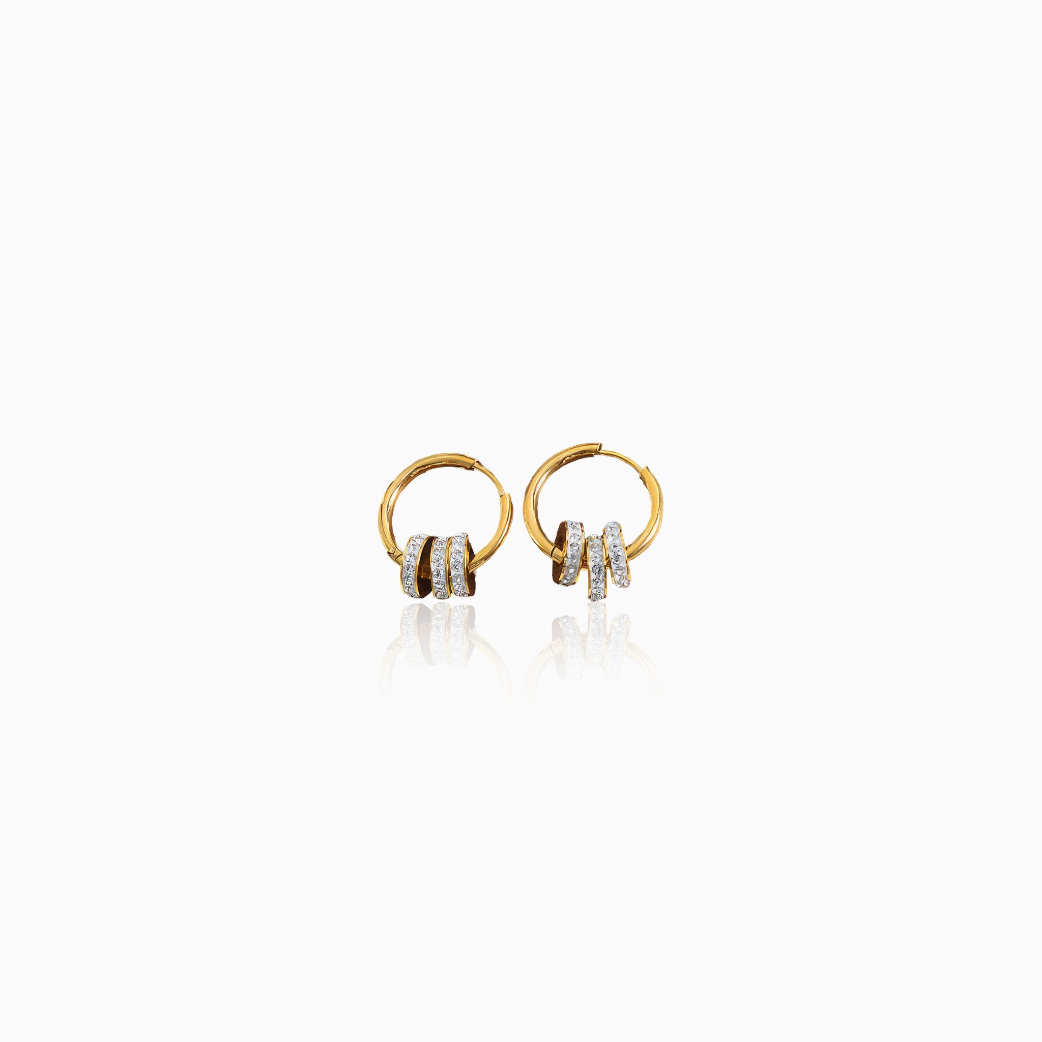 Dazzling Ring Earrings with Diamond-Studded Circles - Nobbier - Earrings - 18K Gold And Titanium PVD Coated Jewelry