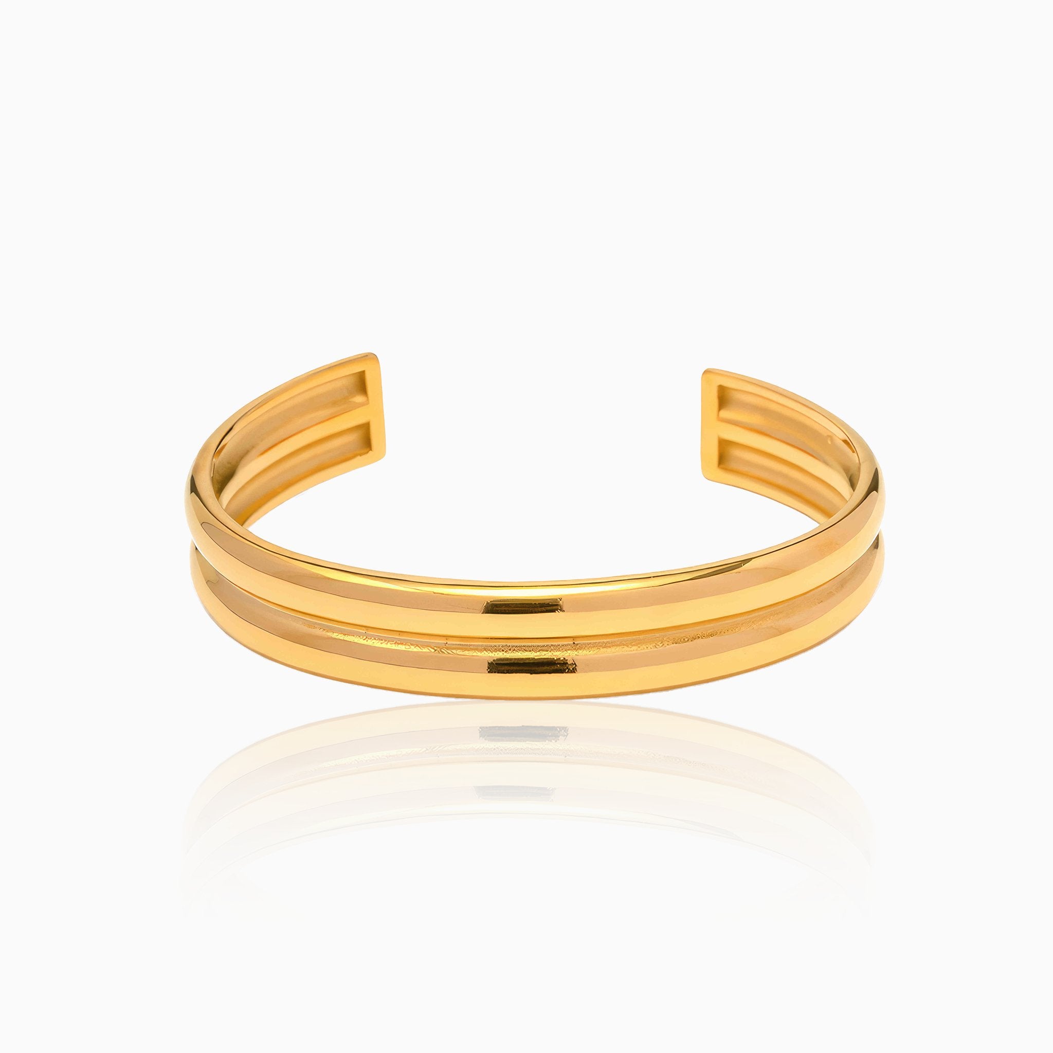 Double-Opening Versatile Bangle - Nobbier - Bangle - 18K Gold And Titanium PVD Coated Jewelry