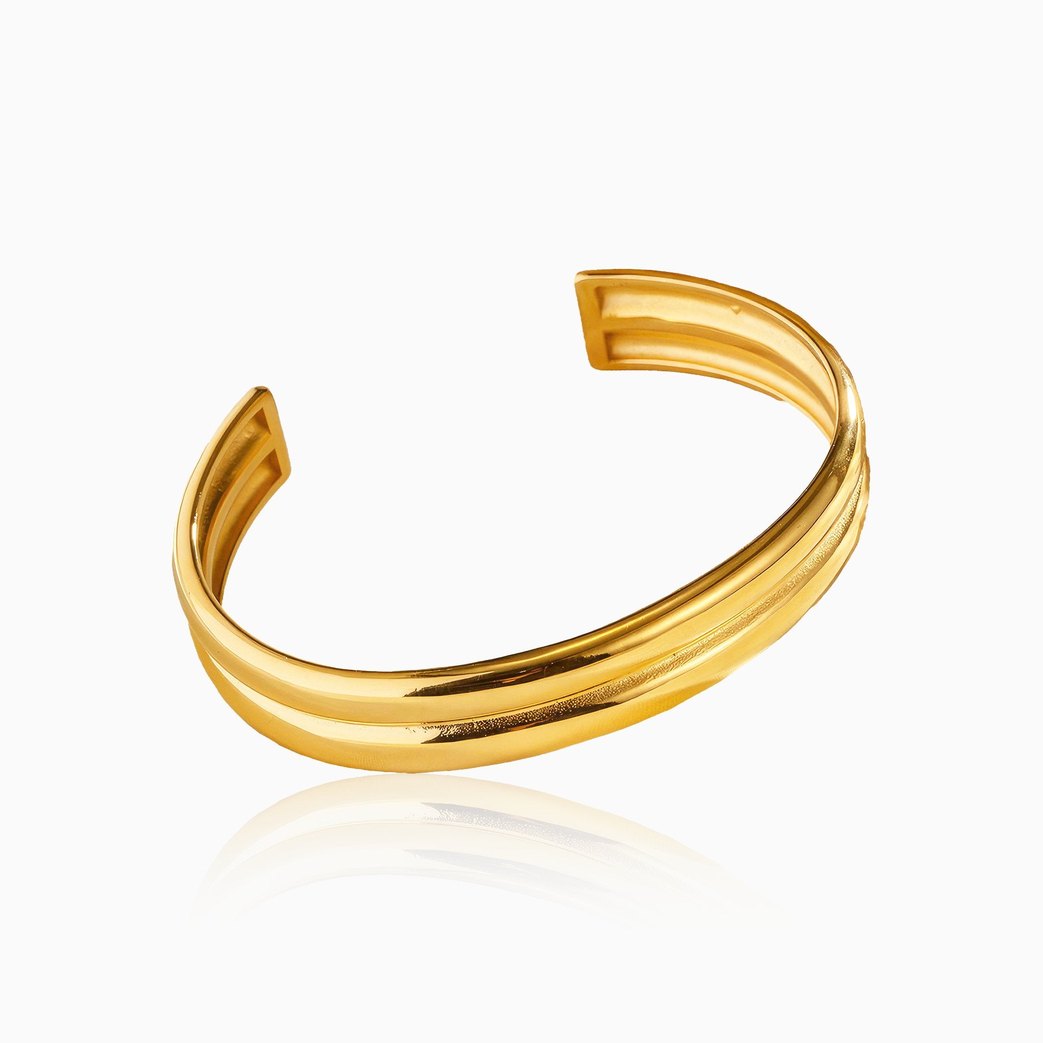 Double-Opening Versatile Bangle - Nobbier - Bangle - 18K Gold And Titanium PVD Coated Jewelry