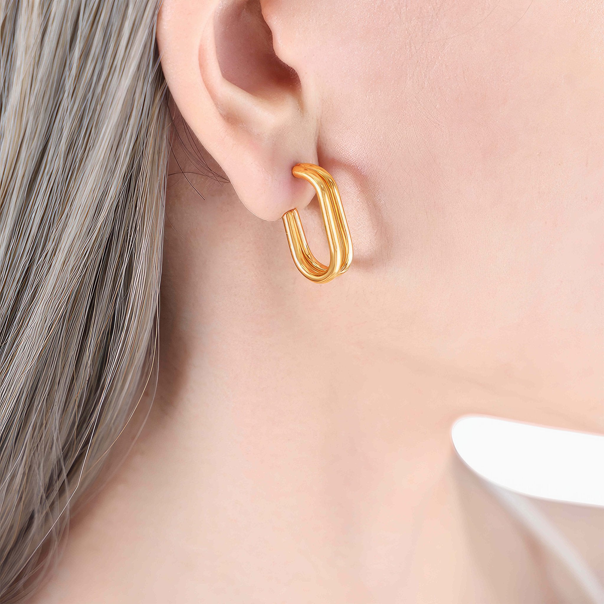 Exquisite Simple Oval Versatile Earrings - Nobbier - Earrings - 18K Gold And Titanium PVD Coated Jewelry