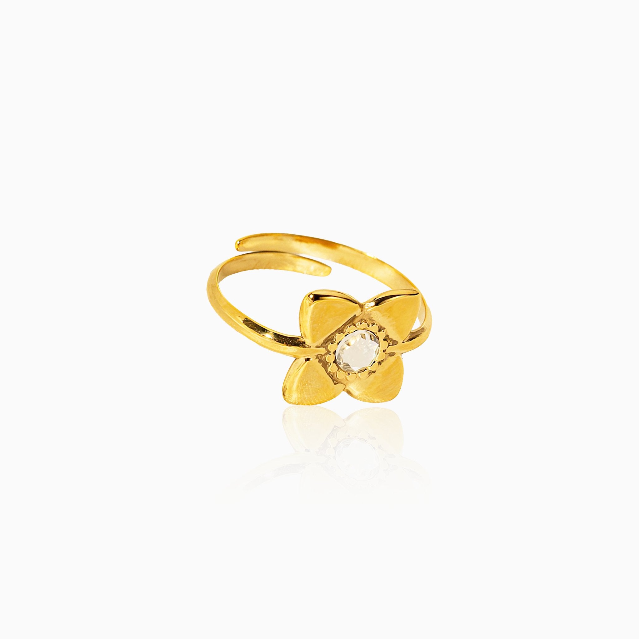 Flower Open Design Ring - Nobbier - Ring - 18K Gold And Titanium PVD Coated Jewelry