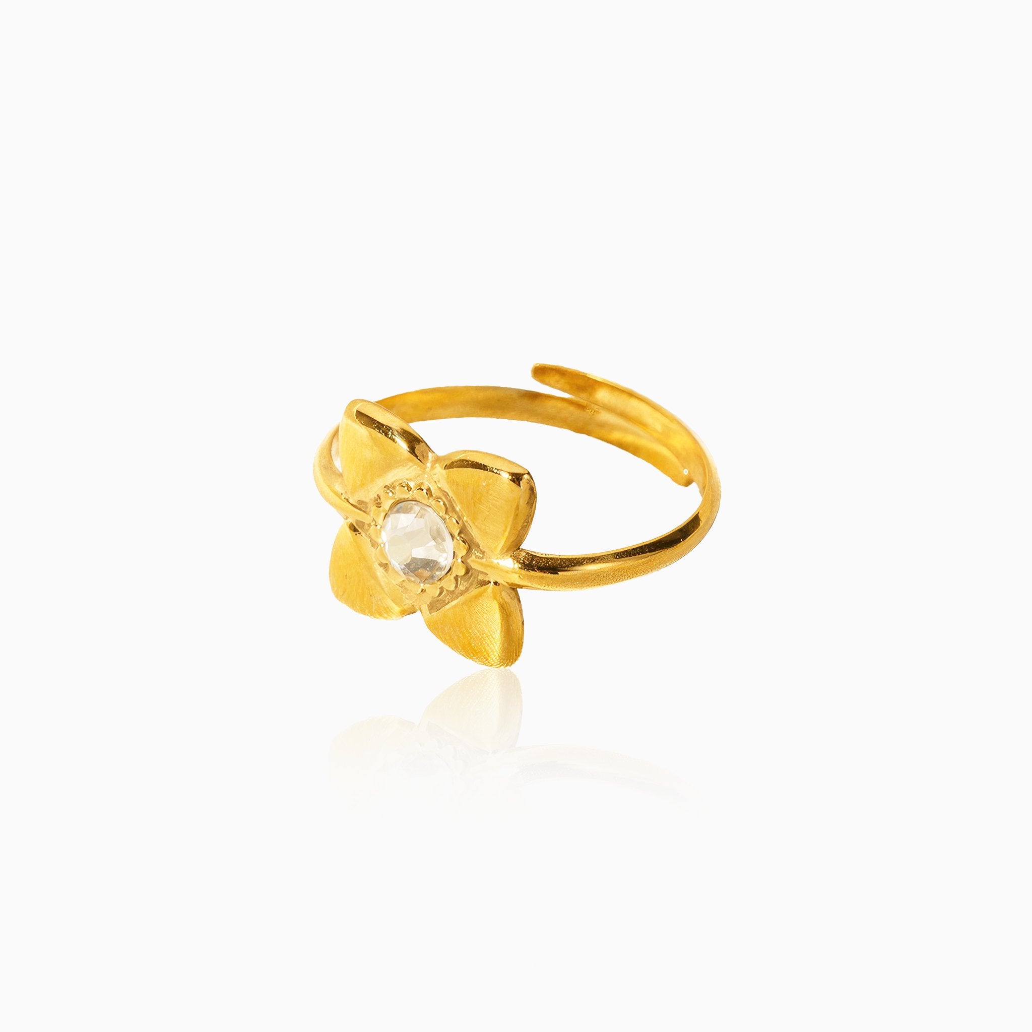 Flower Open Design Ring - Nobbier - Ring - 18K Gold And Titanium PVD Coated Jewelry