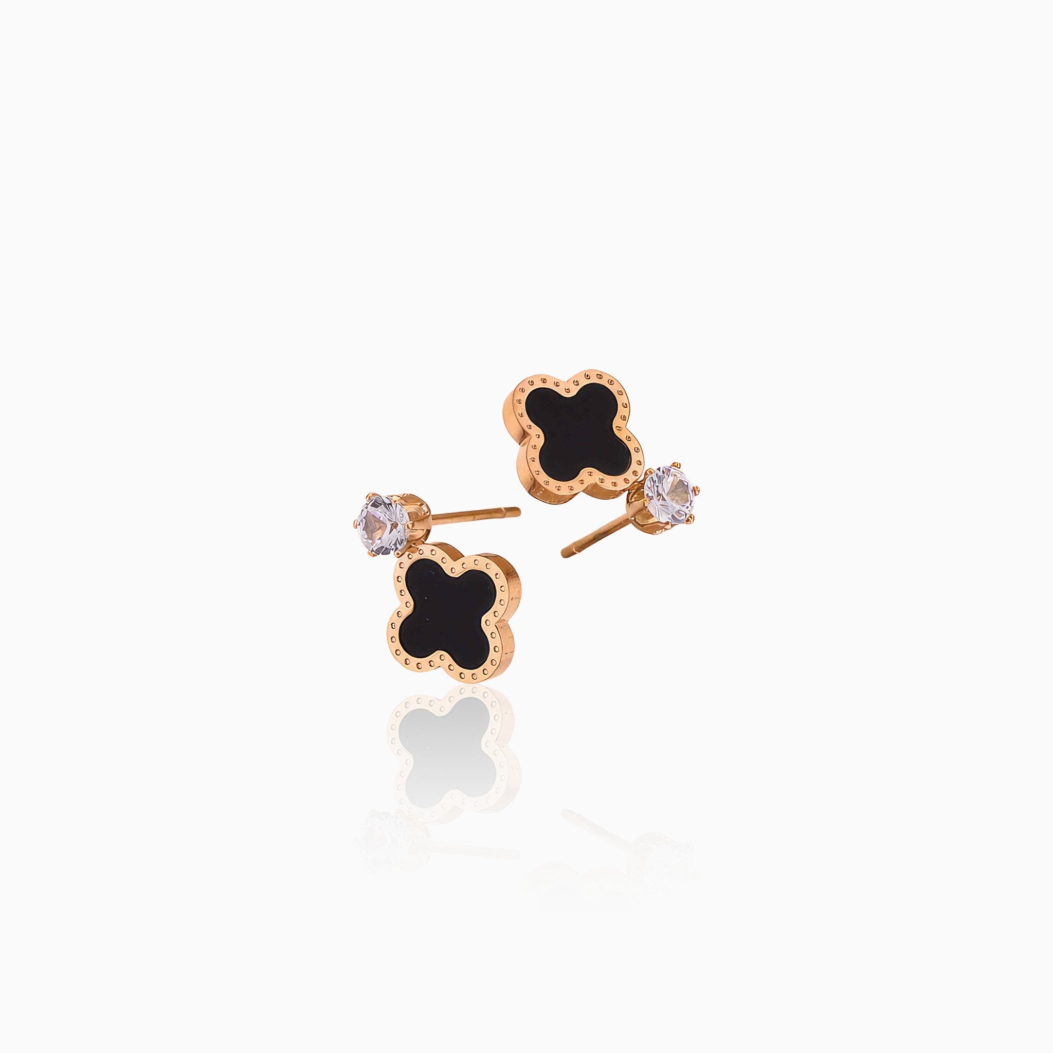 Four-Leaf Clover Earrings - Nobbier - Earrings - 18K Gold And Titanium PVD Coated Jewelry