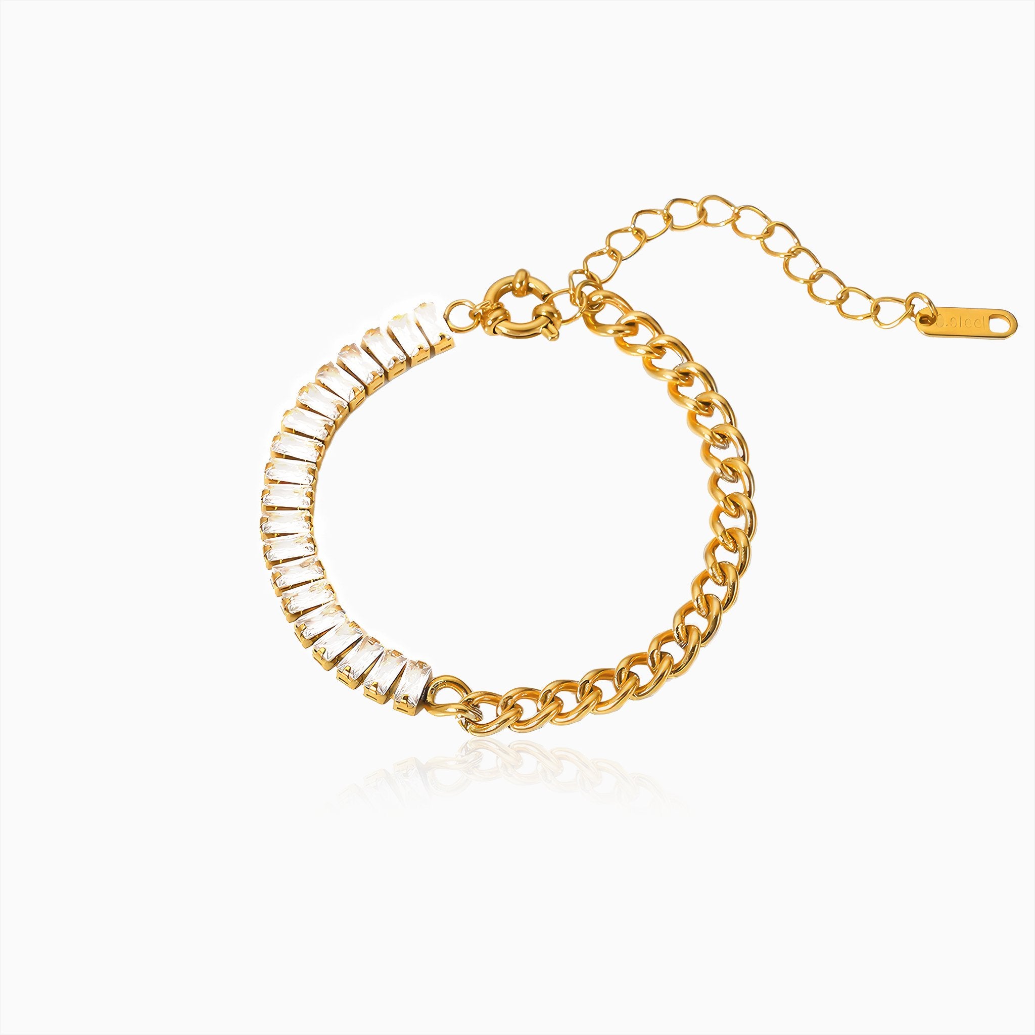 Gemstone Stitching Chain Bracelet - Nobbier - Bracelet - 18K Gold And Titanium PVD Coated Jewelry