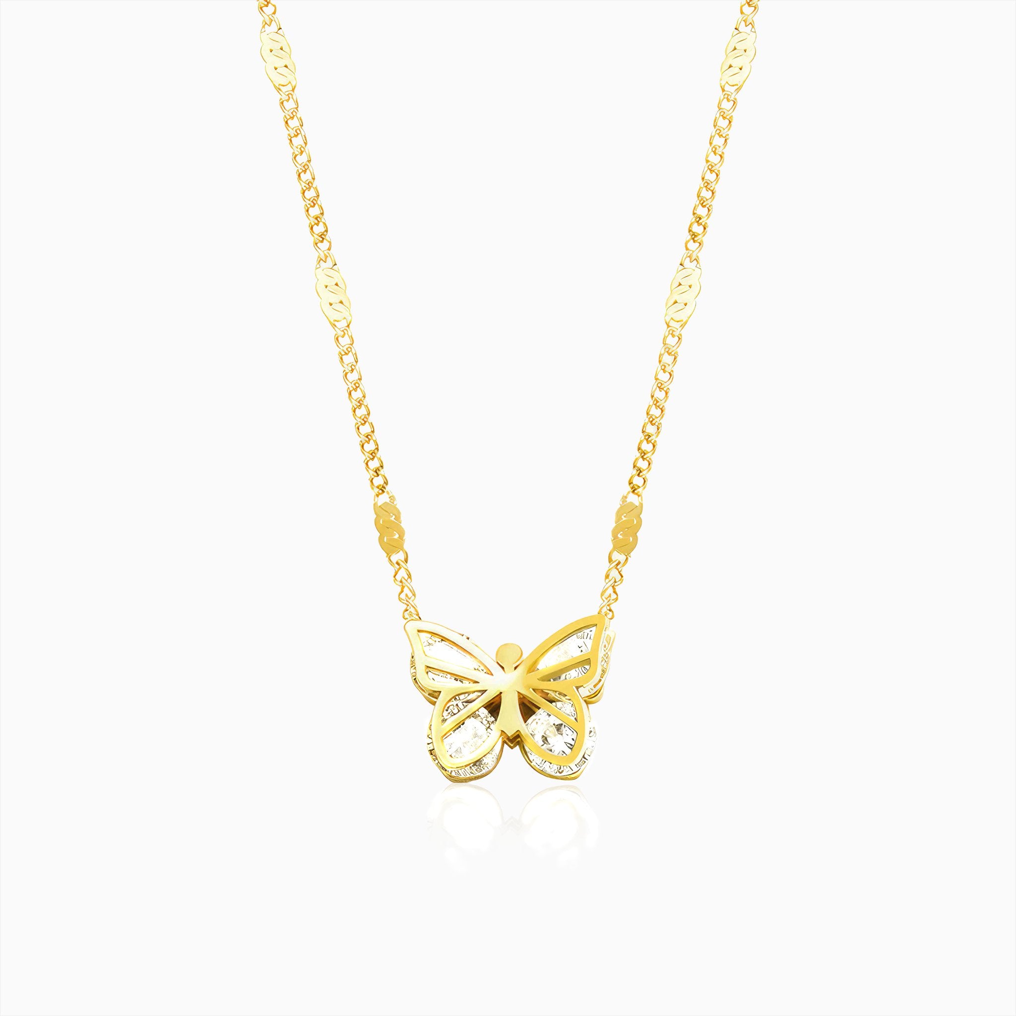 Hammer Design Butterfly Necklace - Nobbier - Necklace - 18K Gold And Titanium PVD Coated Jewelry
