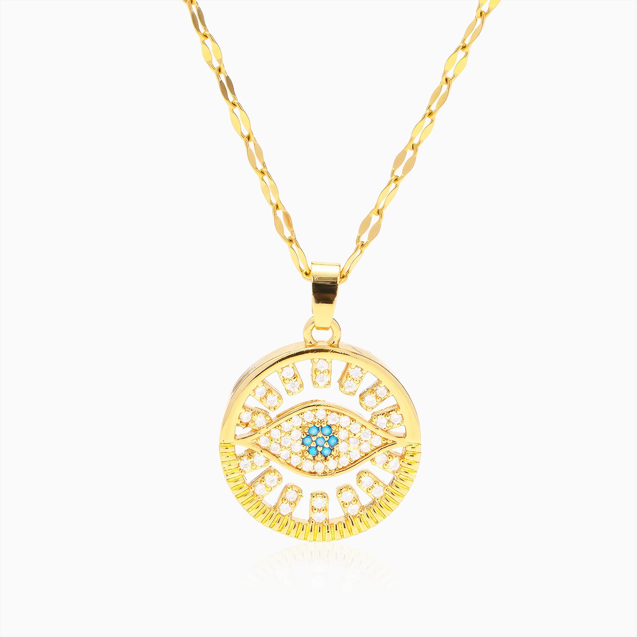 Holy Eye Design Pendant Necklace - Nobbier - Necklace - 18K Gold And Titanium PVD Coated Jewelry