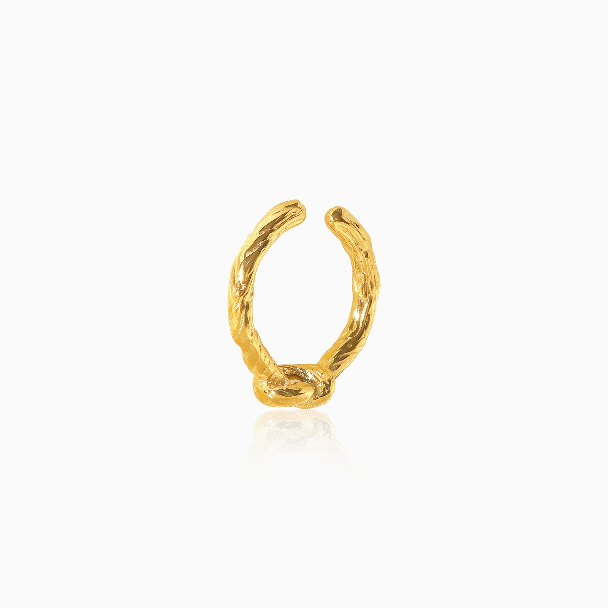 Irregular Texture Knot Open Ring - Nobbier - Ring - 18K Gold And Titanium PVD Coated Jewelry