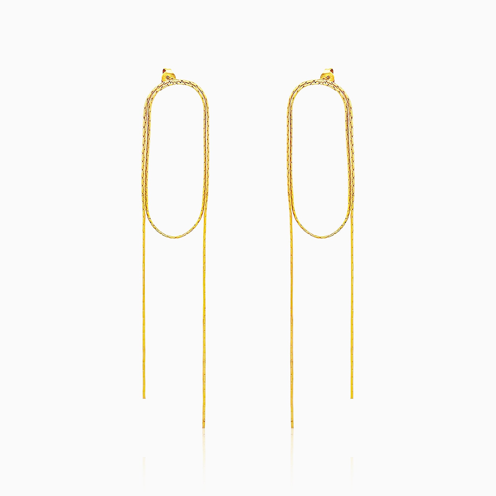 Long Chain Tassel Earrings - Nobbier - Earring - 18K Gold And Titanium PVD Coated Jewelry