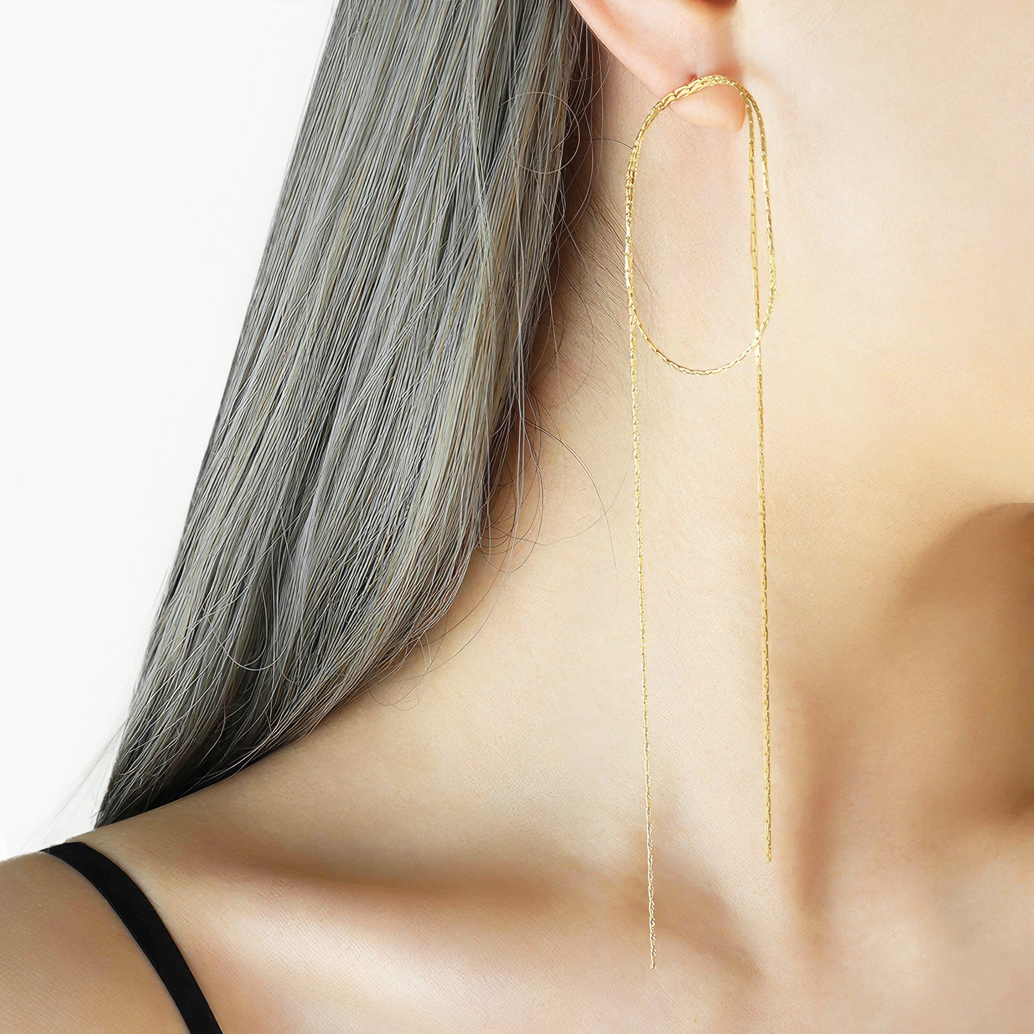 Long Chain Tassel Earrings - Nobbier - Earring - 18K Gold And Titanium PVD Coated Jewelry