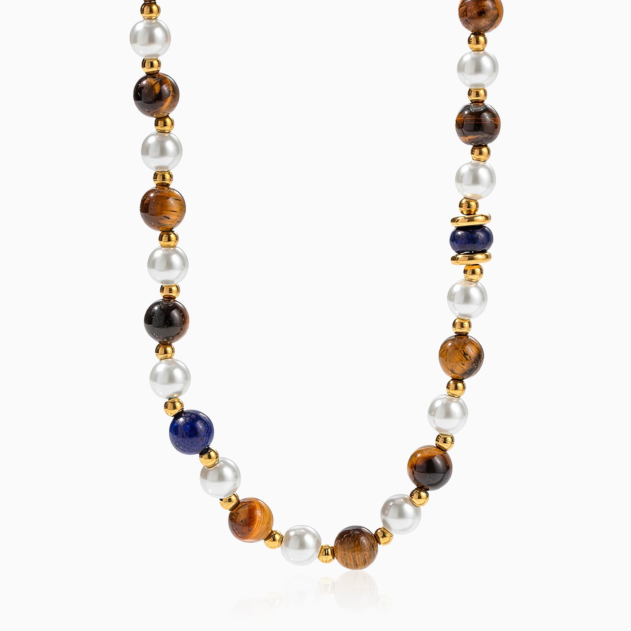Multi-Gem Noble Necklace - Nobbier - Necklace - 18K Gold And Titanium PVD Coated Jewelry