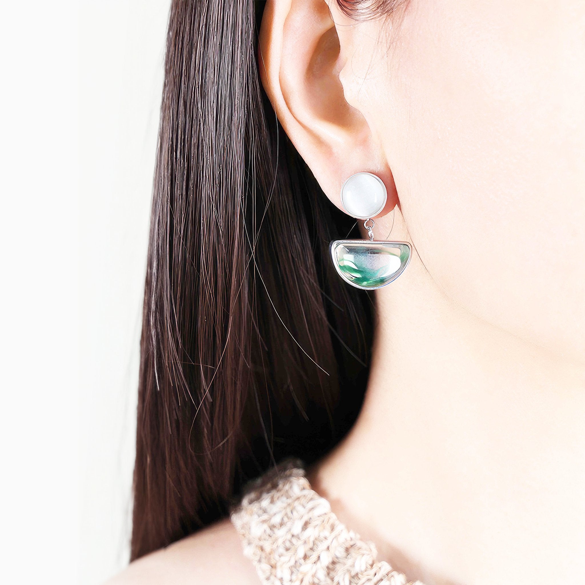 Noble Inlaid Gemstone Versatile Earrings - Nobbier - Earrings - 18K Gold And Titanium PVD Coated Jewelry