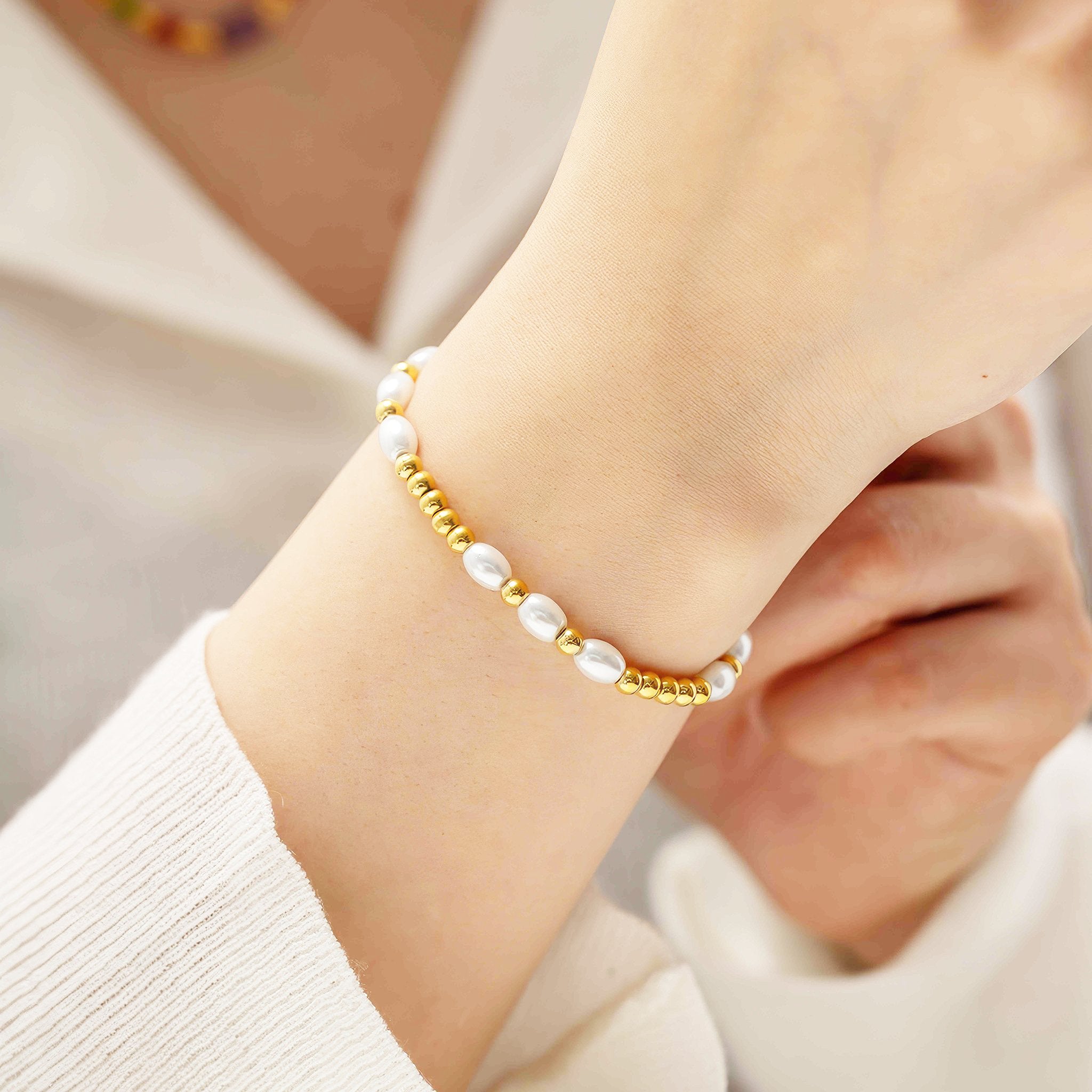 Noble Pearl Versatile Bracelet - Nobbier - Bracelet - 18K Gold And Titanium PVD Coated Jewelry