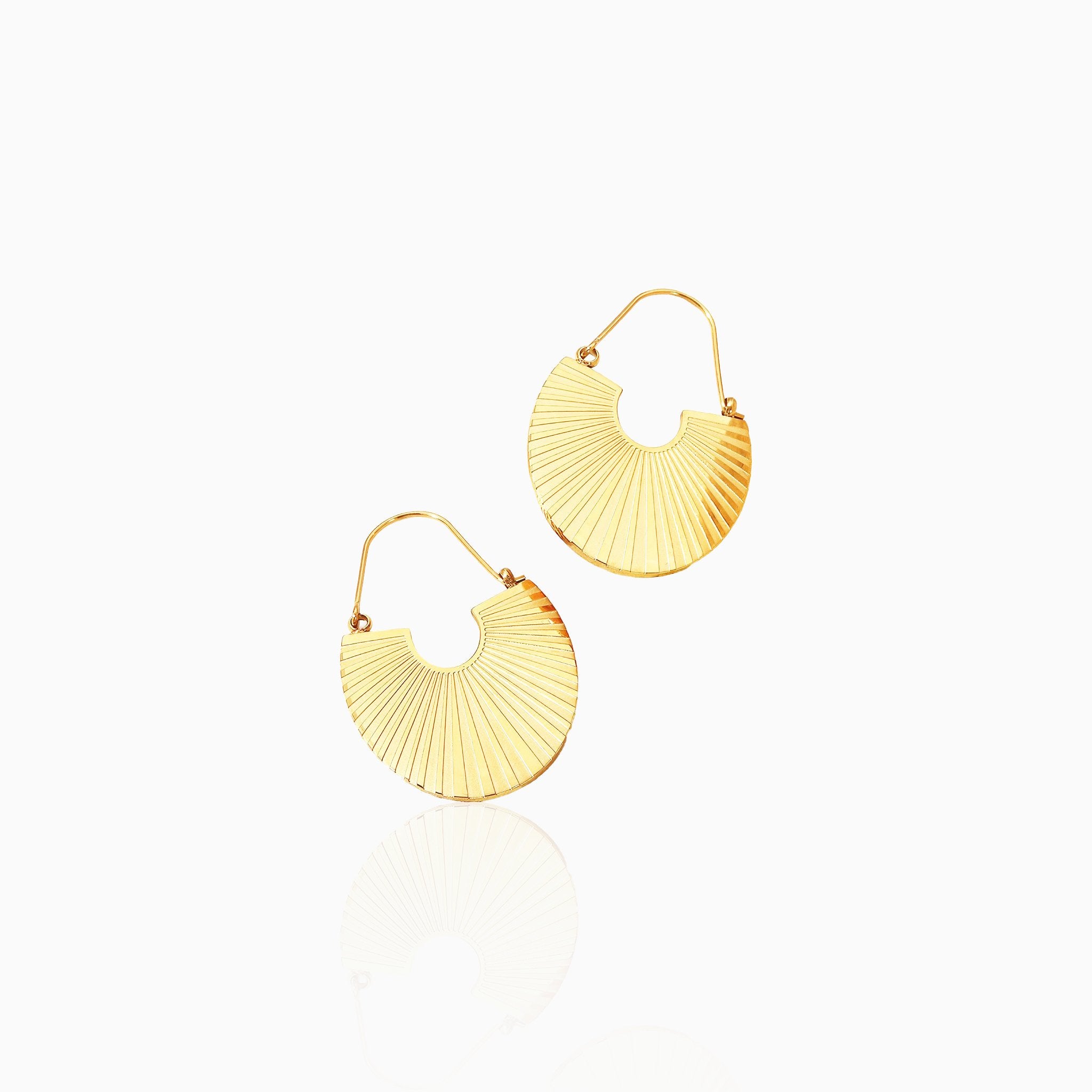 Nordic Sunburst Earrings - Nobbier - Earrings - 18K Gold And Titanium PVD Coated Jewelry
