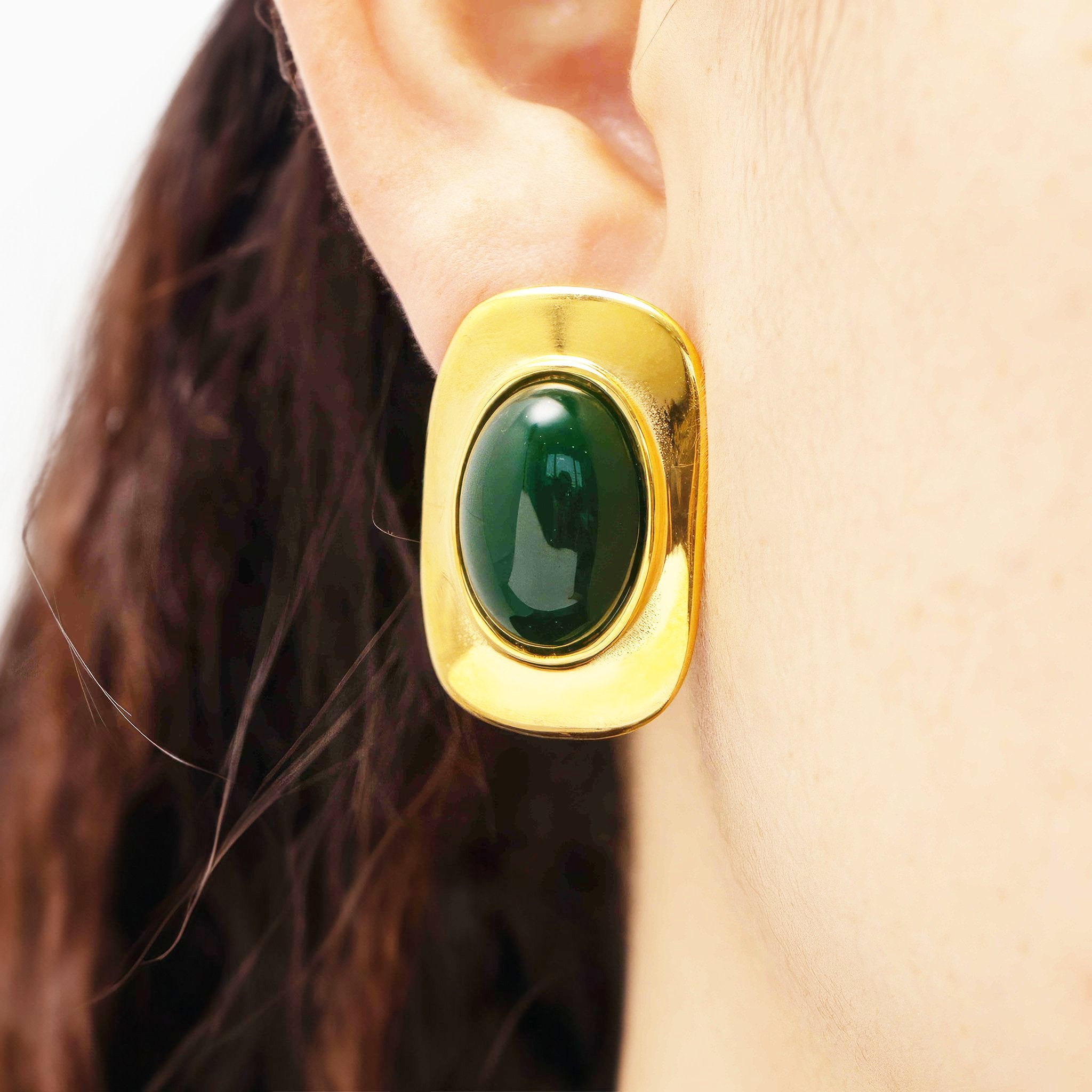 Oval Design Earrings - Nobbier - Earrings - 18K Gold And Titanium PVD Coated Jewelry