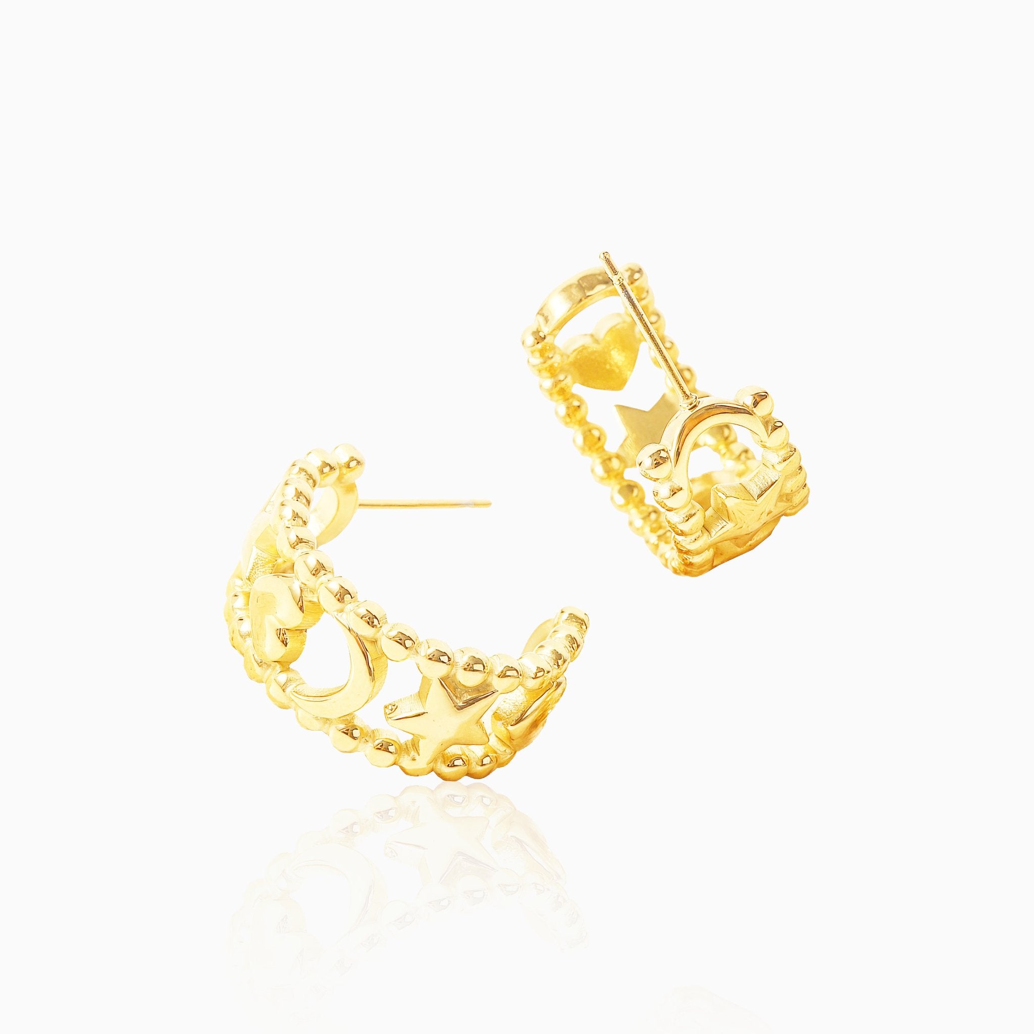 Retro C-Shaped Earrings - Nobbier - Earrings - 18K Gold And Titanium PVD Coated Jewelry