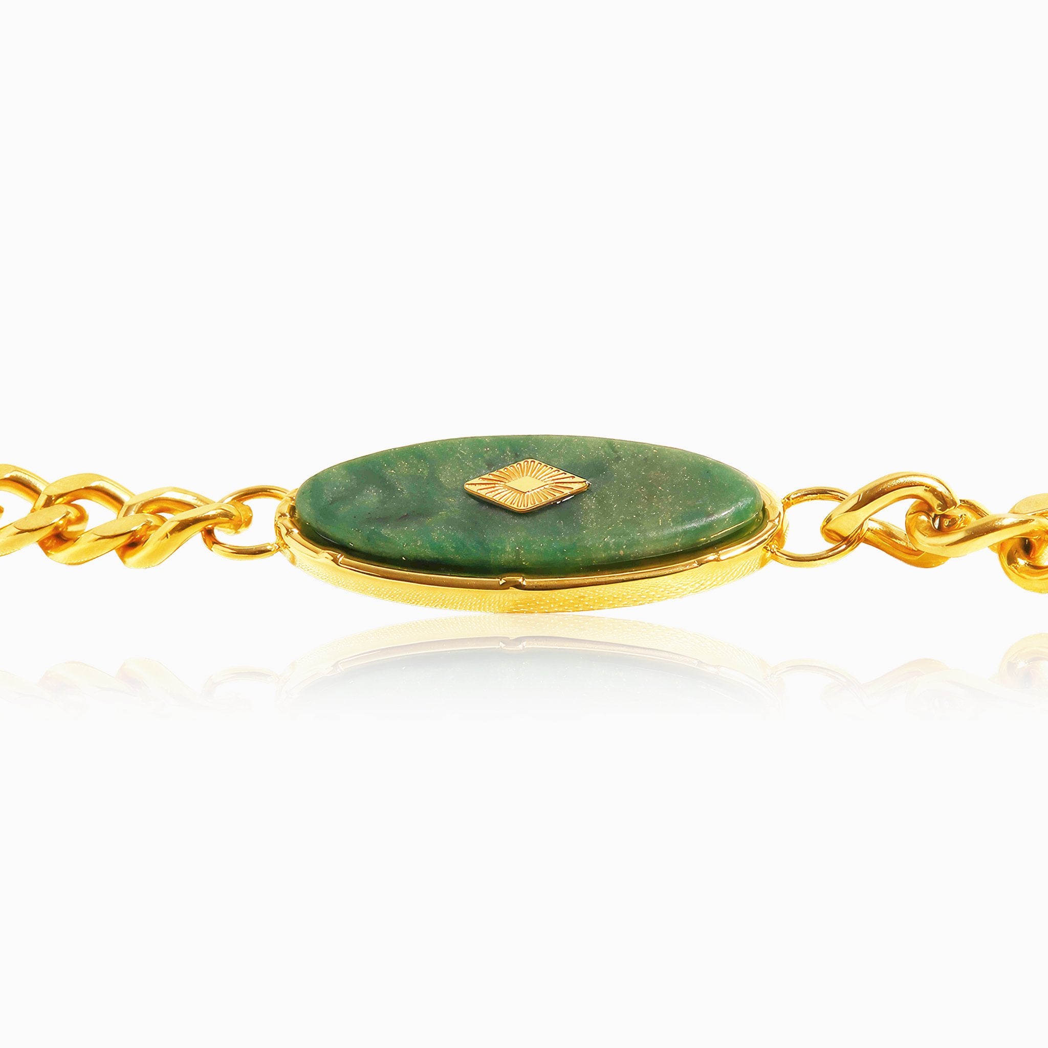 Retro Jade Inlay Bracelet - Nobbier - Bracelet - 18K Gold And Titanium PVD Coated Jewelry