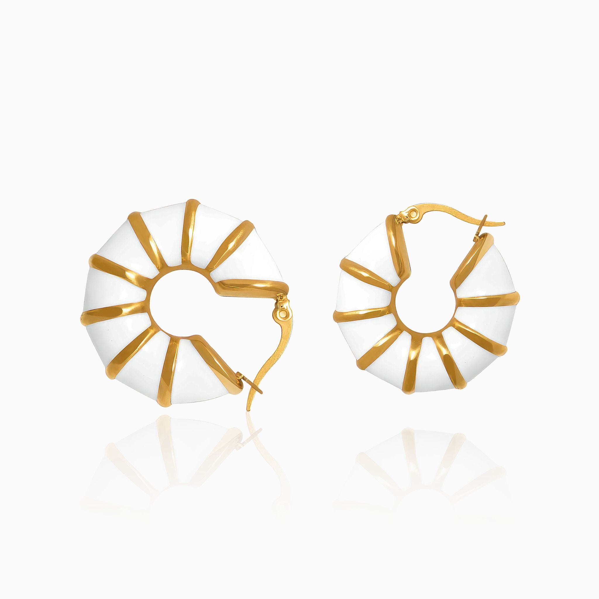 Round Bamboo Design Earrings - Nobbier - Earrings - 18K Gold And Titanium PVD Coated Jewelry