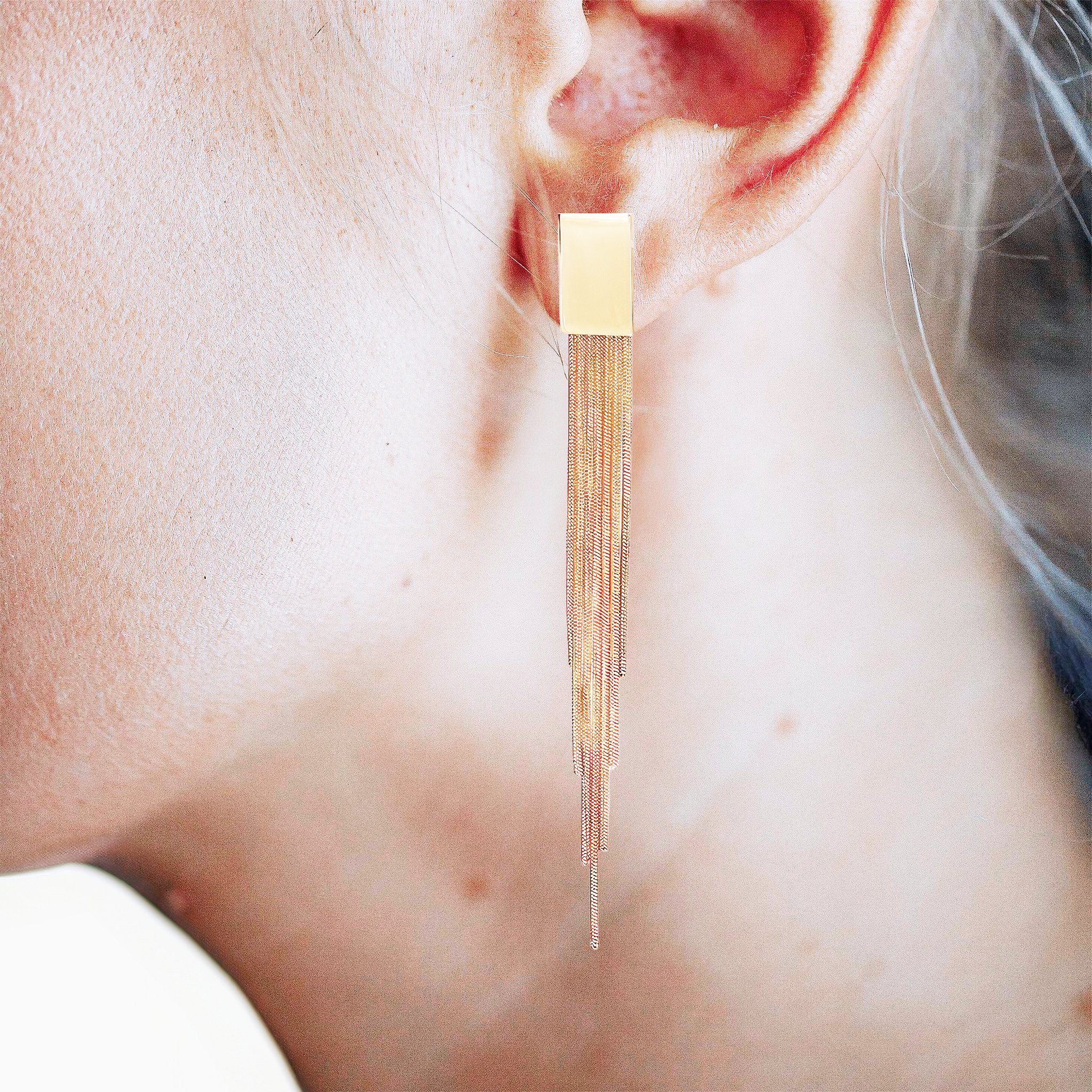 Tassel Design Pendant Earrings - Nobbier - Earring - 18K Gold And Titanium PVD Coated Jewelry