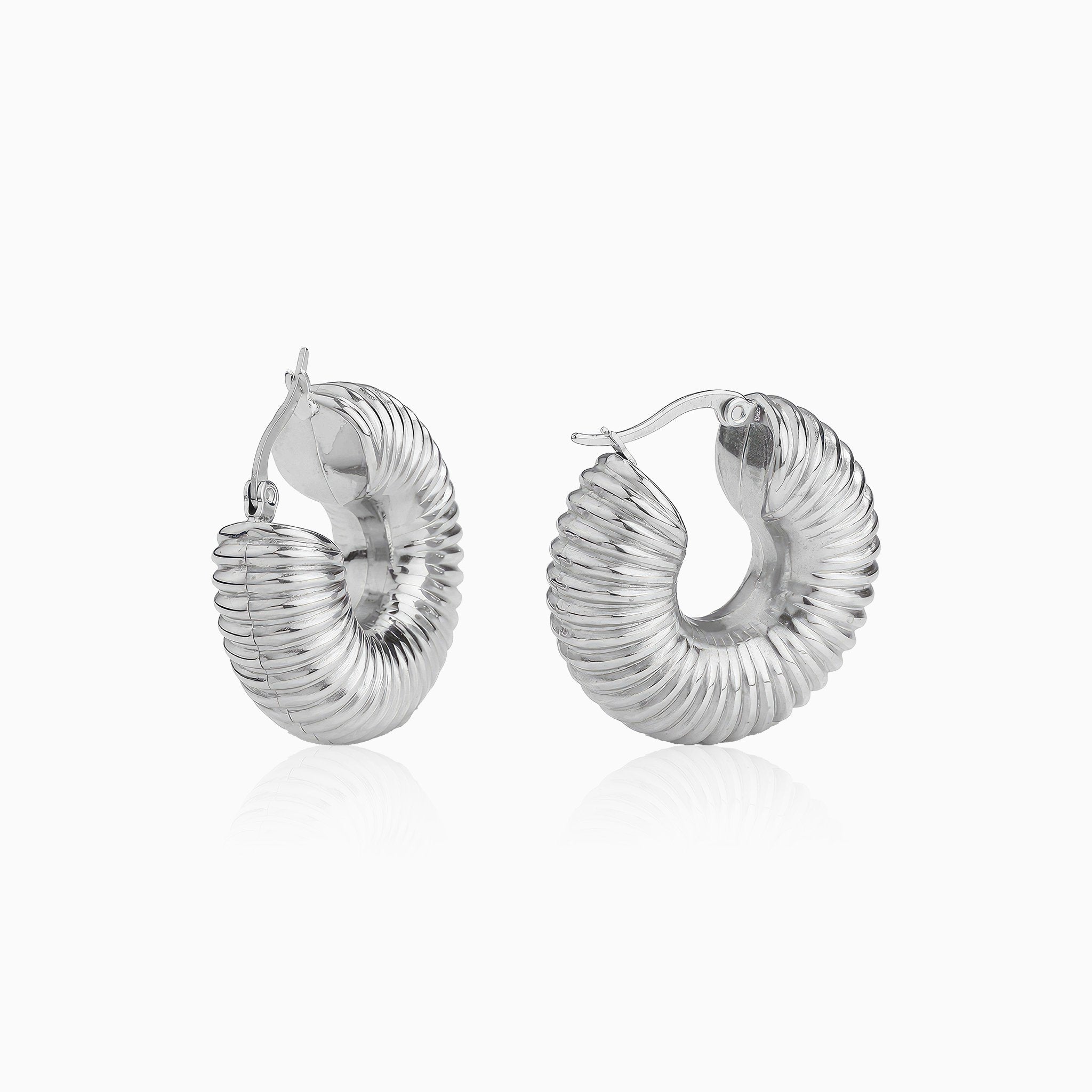 Textured Hoop Earrings - Nobbier - Earrings - 18K Gold And Titanium PVD Coated Jewelry
