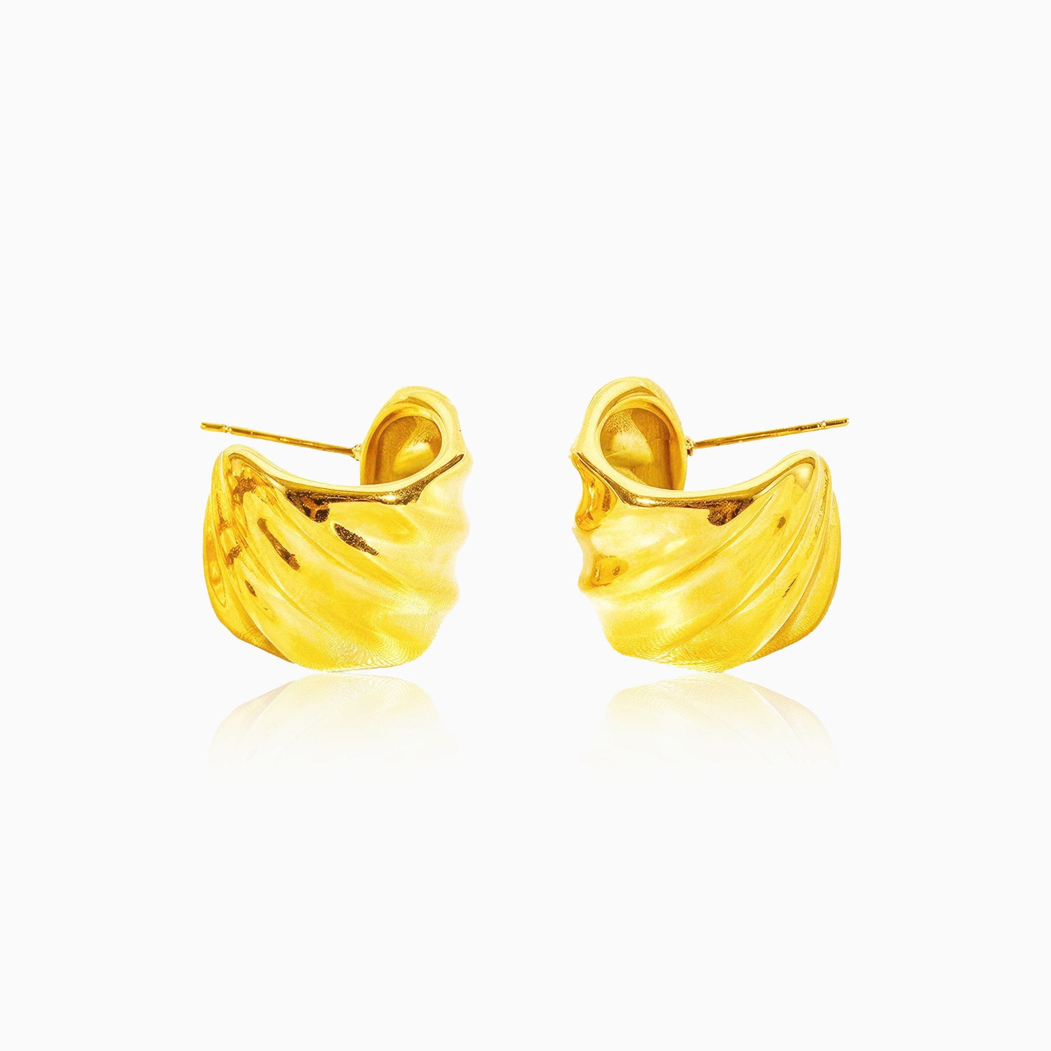 Threaded C-Shape Design Earrings - Nobbier - Earrings - 18K Gold And Titanium PVD Coated Jewelry