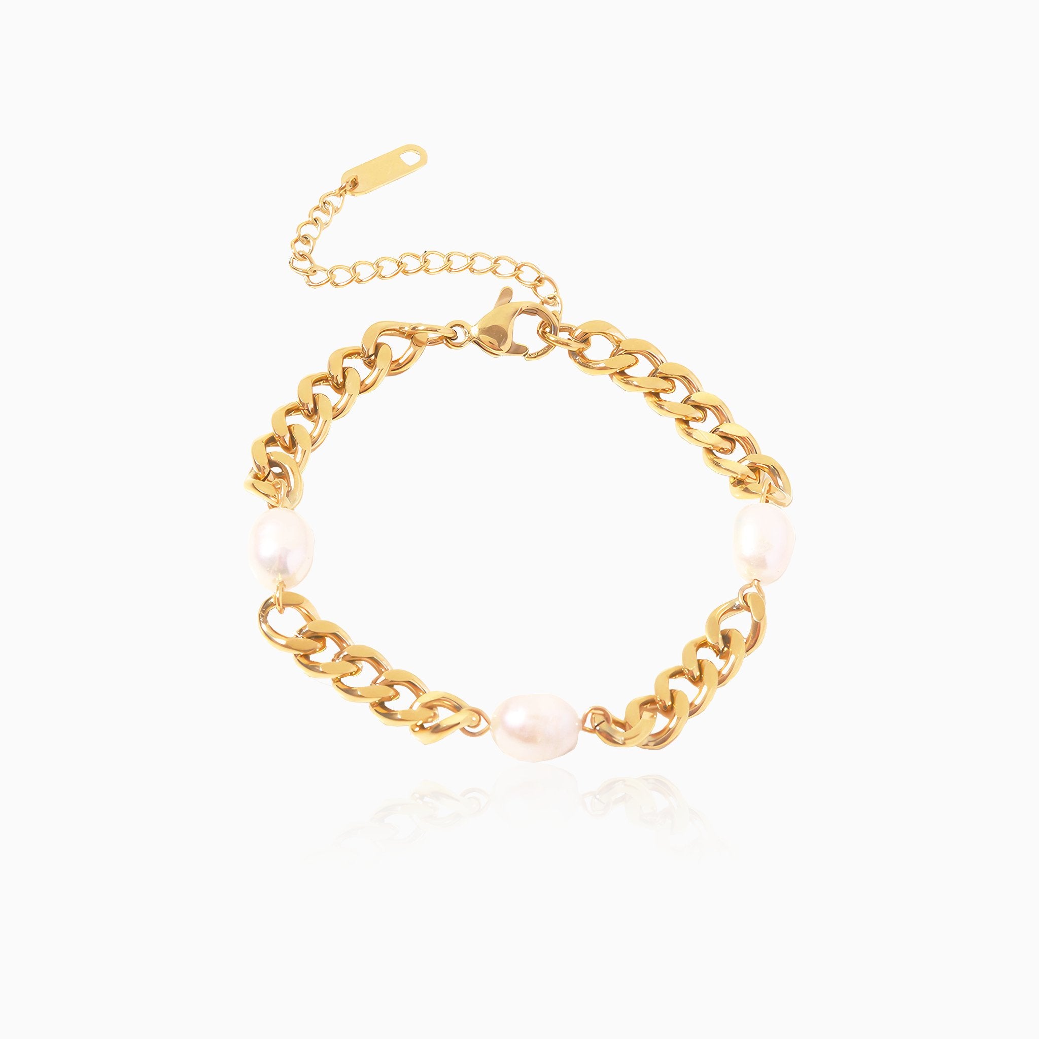 Three Pearls Bracelet - Nobbier - Bracelet - 18K Gold And Titanium PVD Coated Jewelry