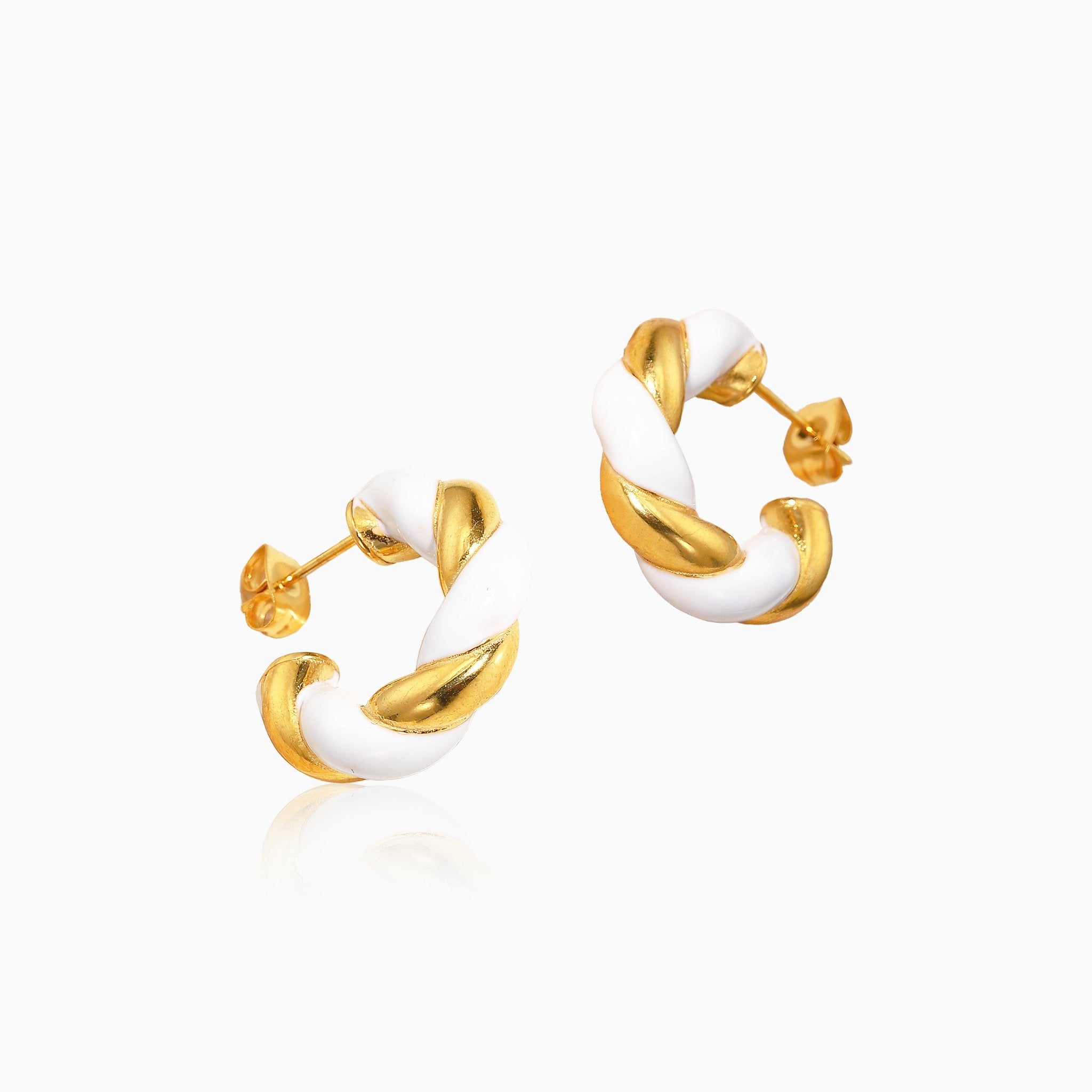 Twisted C Earrings - Nobbier - Earrings - 18K Gold And Titanium PVD Coated Jewelry