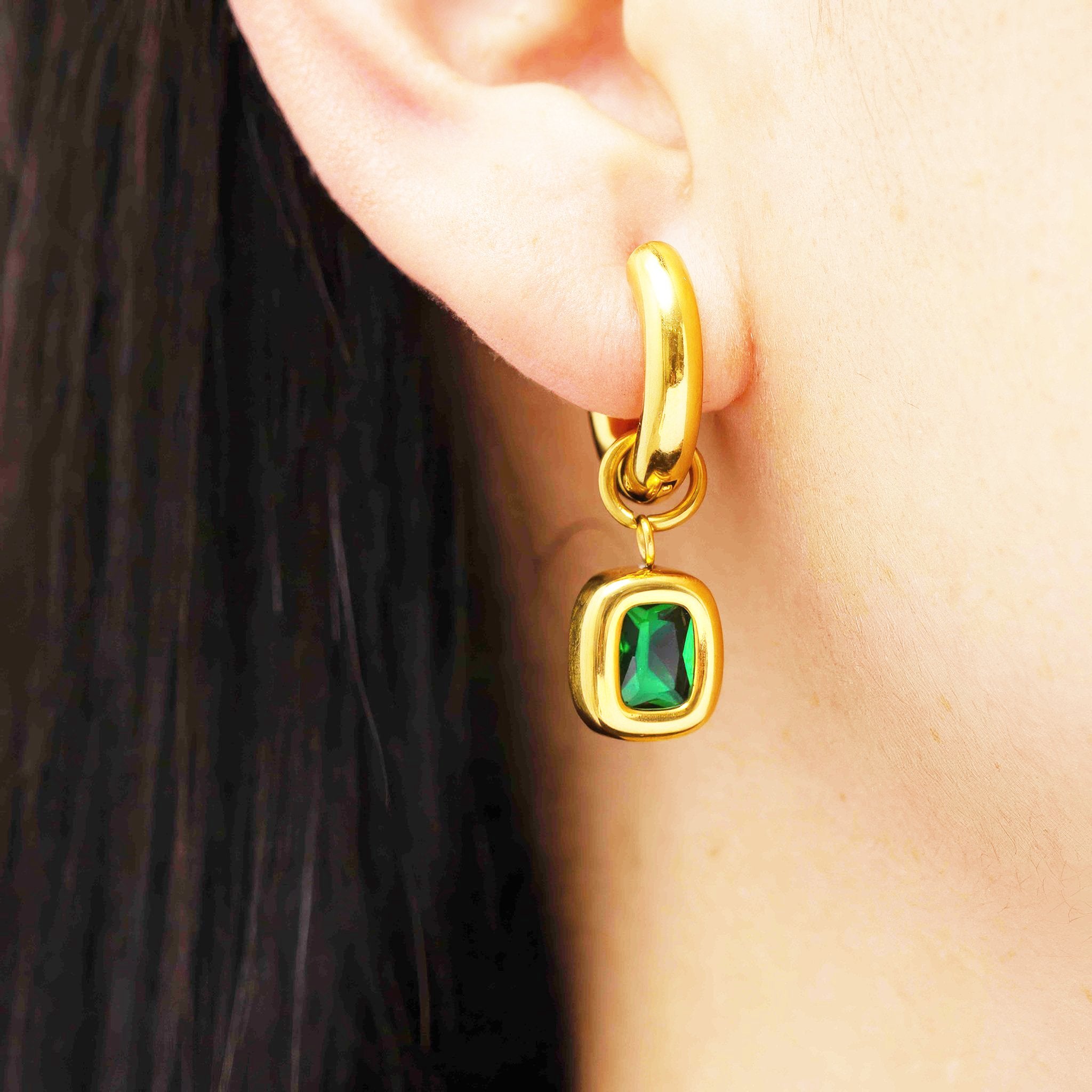 Vintage-Inspired Geometric Drop Earrings - Nobbier - Earrings - 18K Gold And Titanium PVD Coated Jewelry