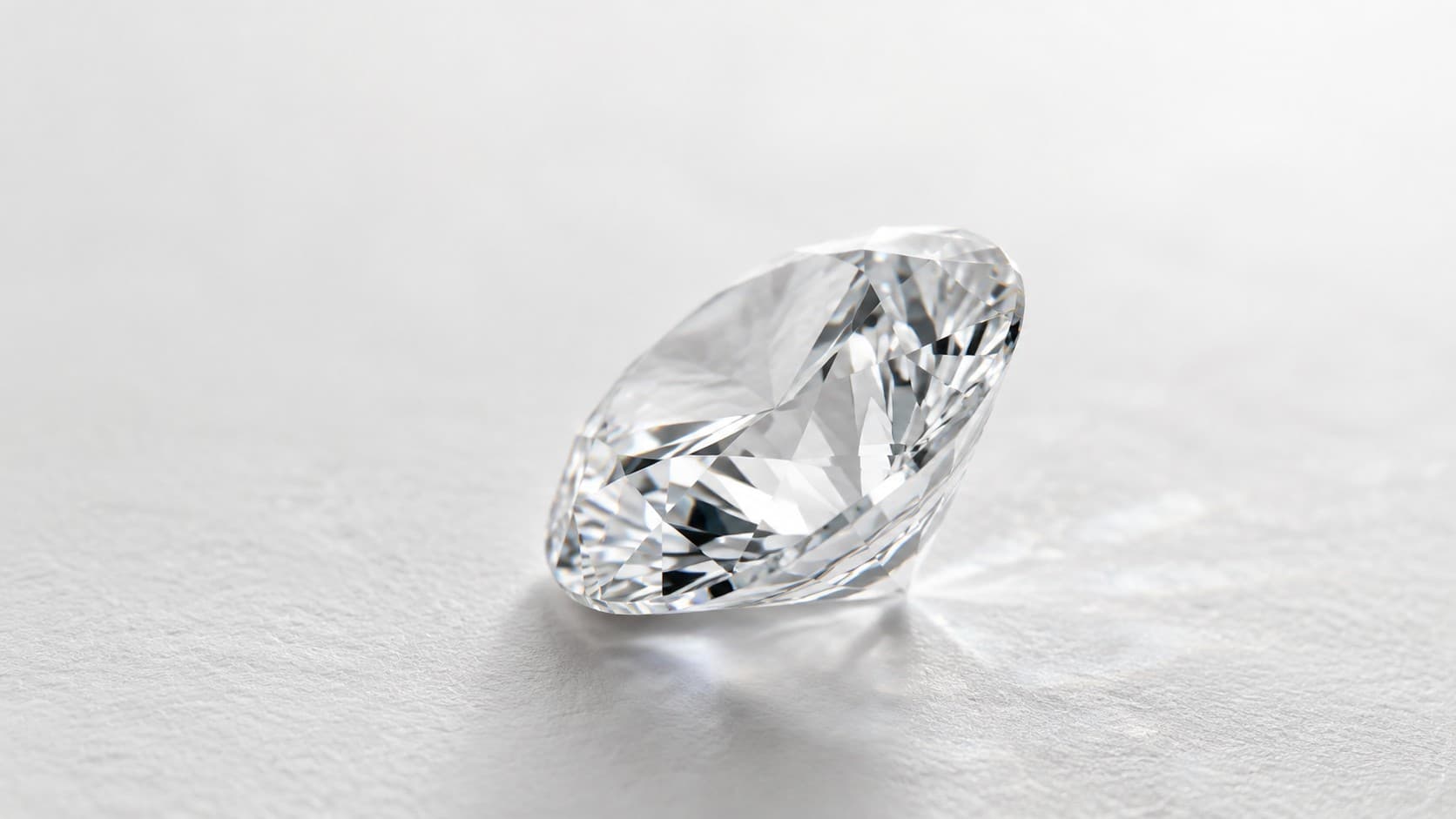 Close-up of a faceted April birthstone diamond