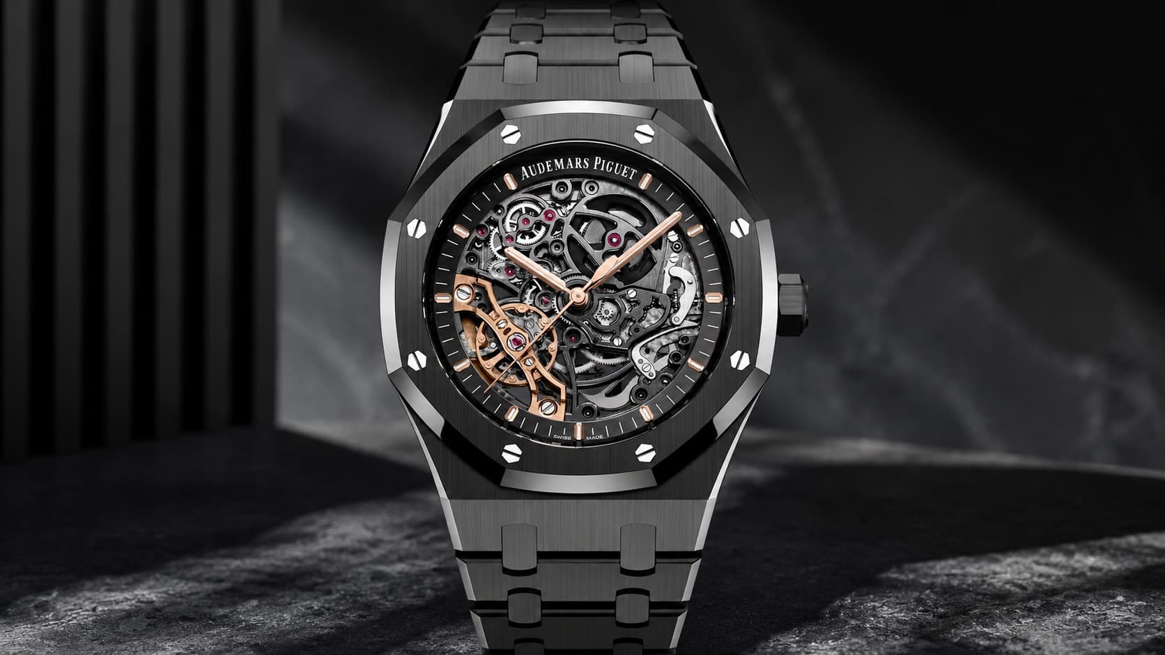 Audemars Piguet Royal Oak Double Balance Wheel Openworked skeleton watch with black ceramic case