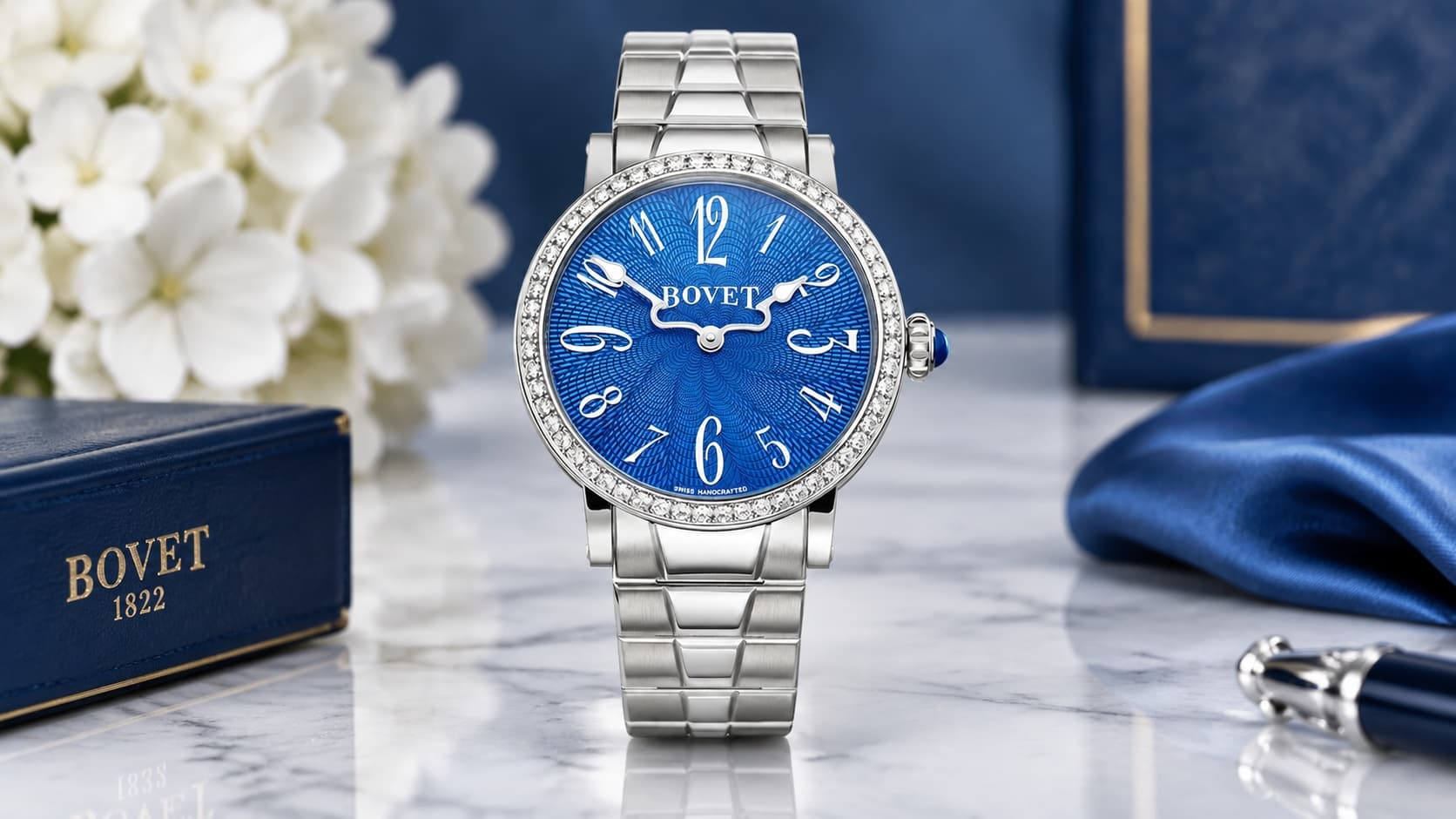 Bovet Récital 12 Chapter Two turquoise guilloché dial watch in stainless steel