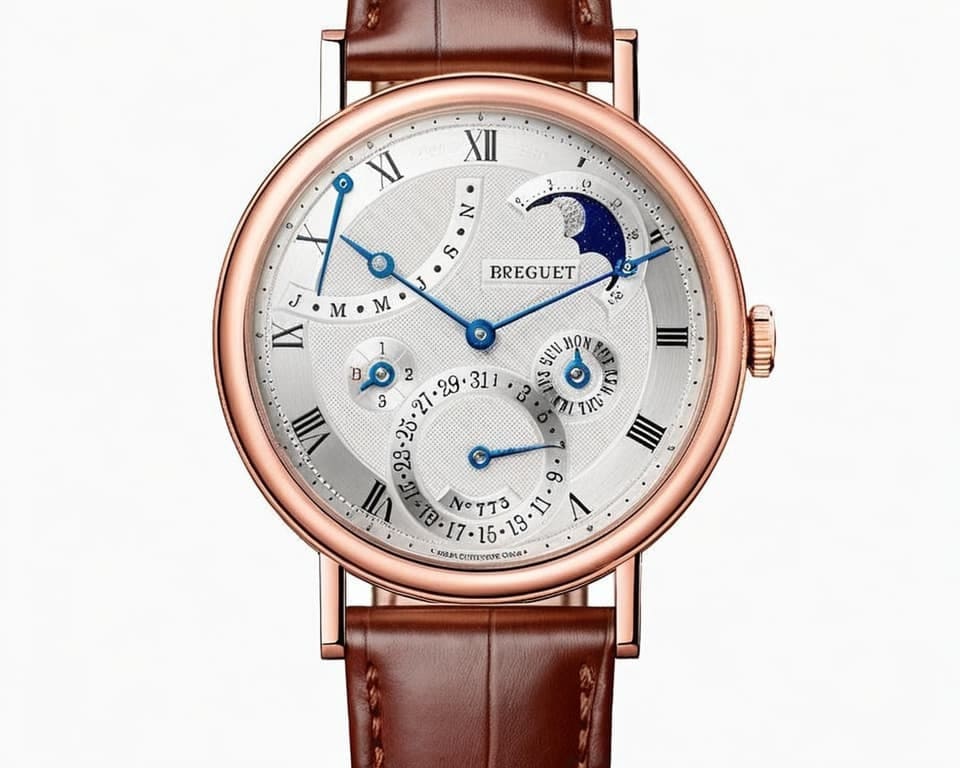 Breguet rose gold perpetual calendar with moon phase and blued hands