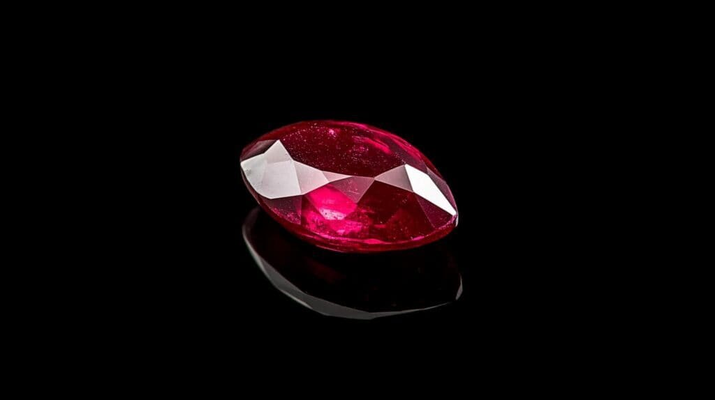 Burmese ruby with a striking red color, highly prized for its rarity and investment potential in the gemstone market.