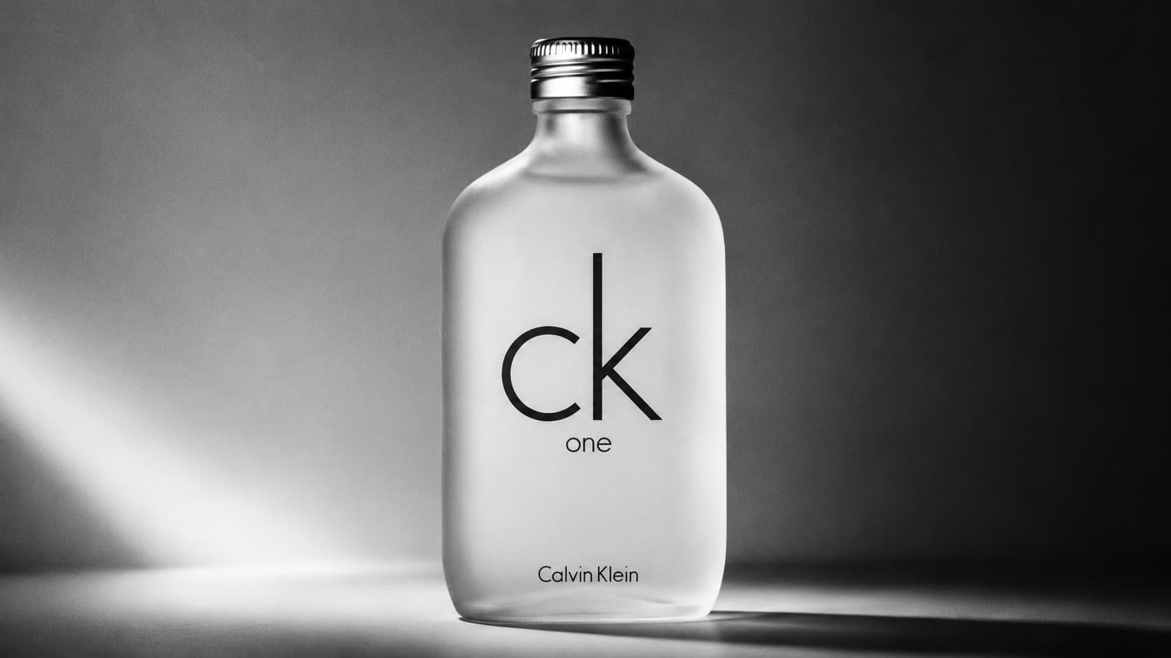 Calvin Klein CK One unisex perfume bottle, the 1994 fragrance that popularized gender-neutral scent