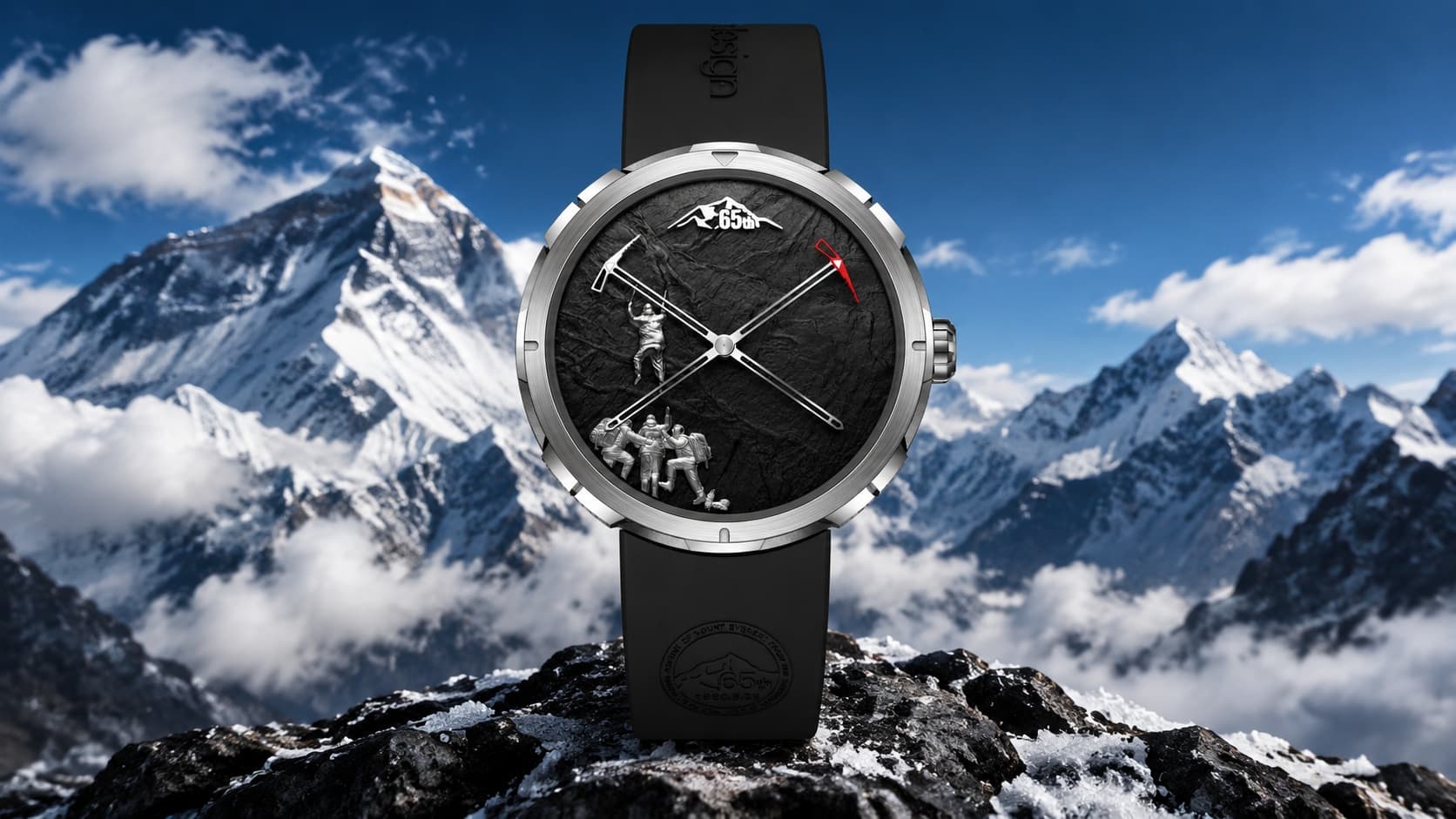 CIGA Design Everest 65th Anniversary automaton watch with mountain-relief dial
