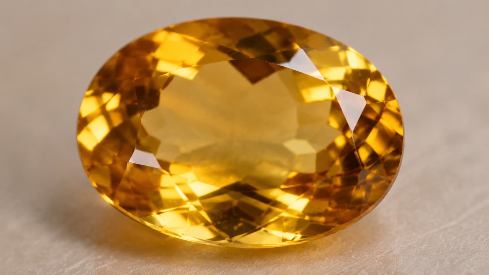 Close-up of a faceted citrine gemstone, one of November's two birthstones