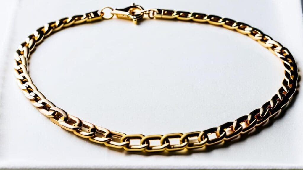 Cuban chain bracelet requiring professional repair skills due to thick flattened link construction