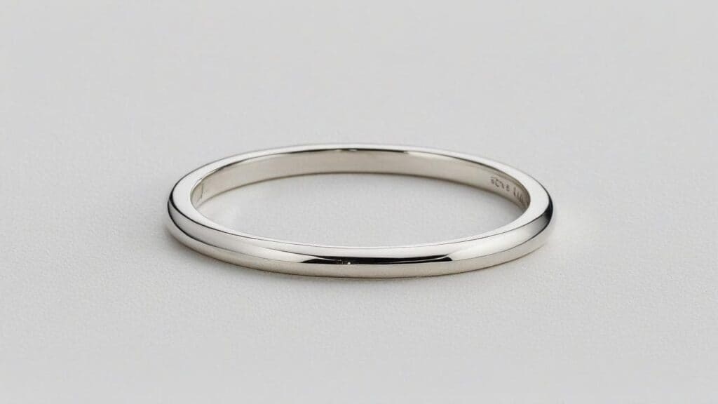Delicate white gold dainty ring with 1.5mm band, perfect for minimal styling