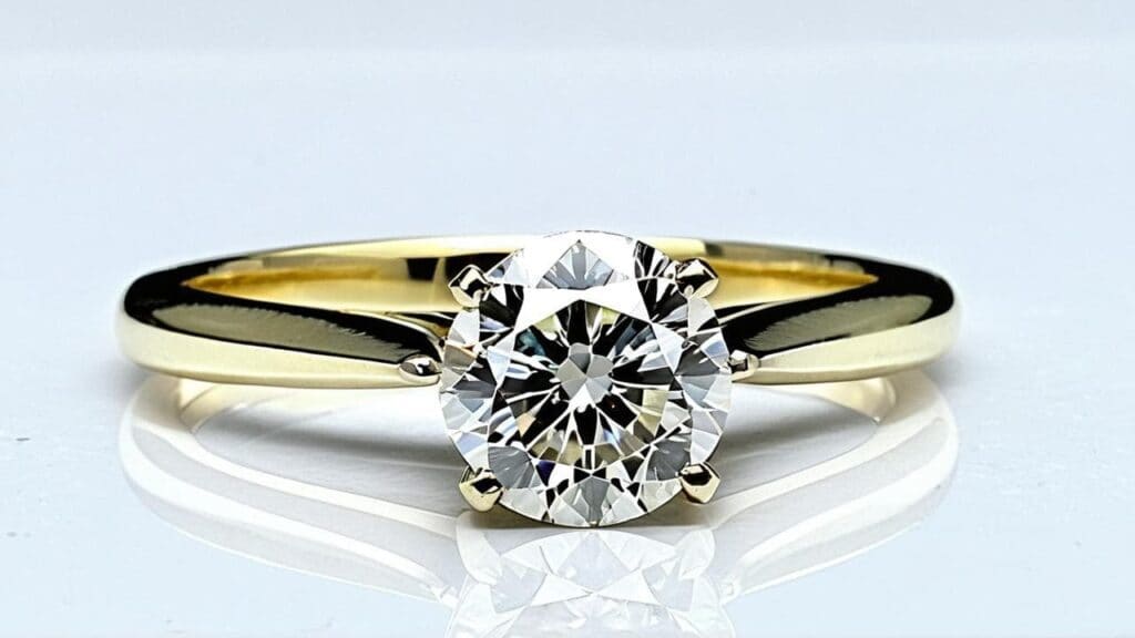 Diamond solitaire engagement ring needing professional appraisal for insurance replacement value