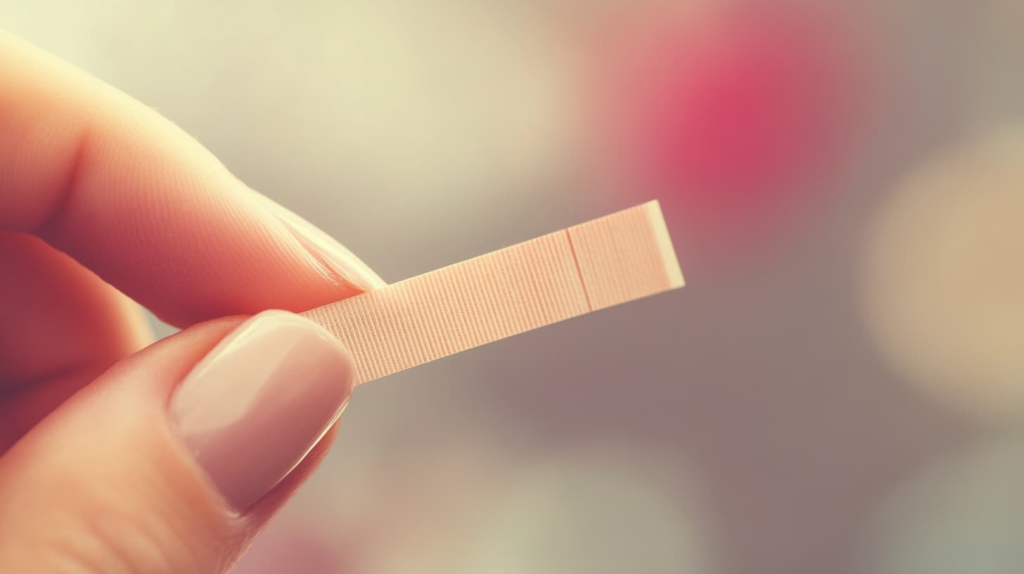Fingers holding a paper strip used to measure ring size