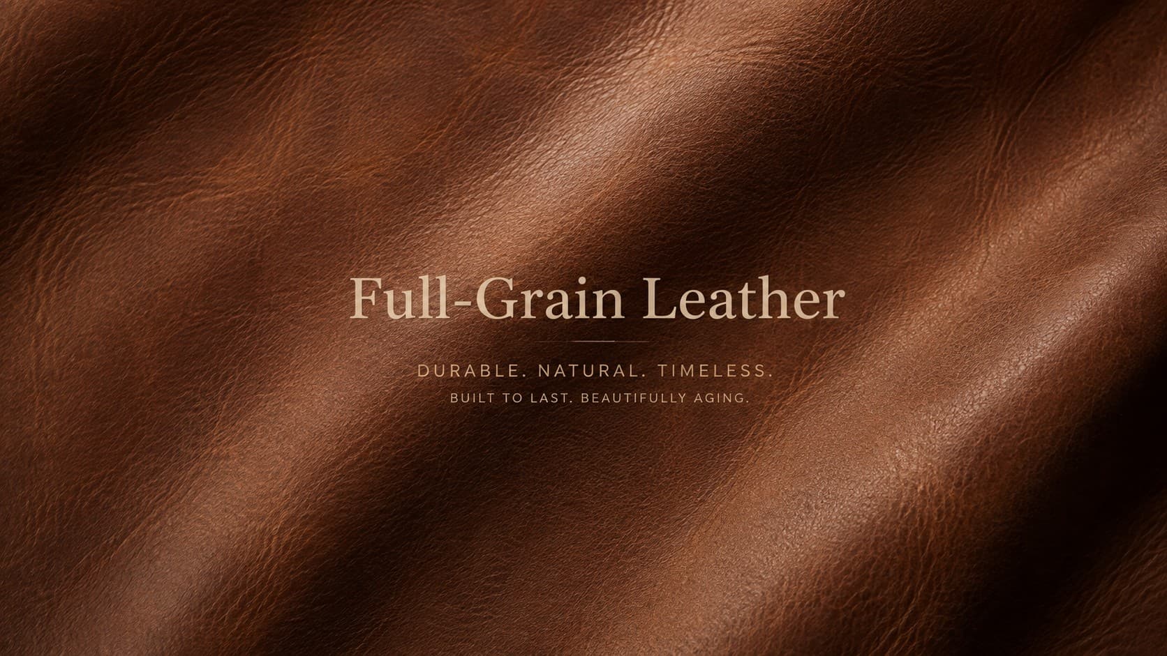 Full-grain leather texture close-up showing natural grain and markings