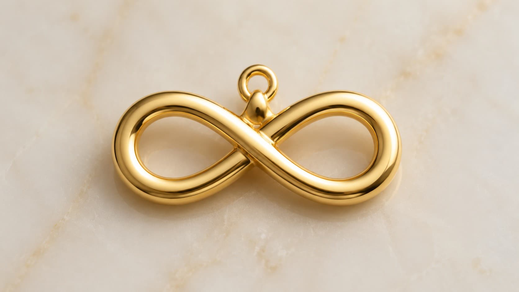 Gold infinity symbol charm representing eternal love