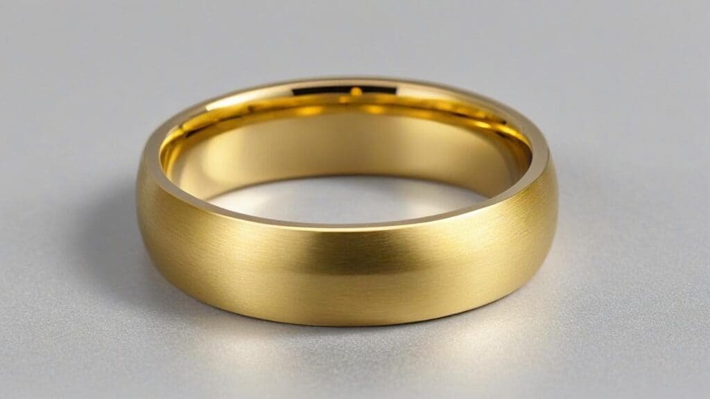 Gold PVD coated ring with matte satin finish